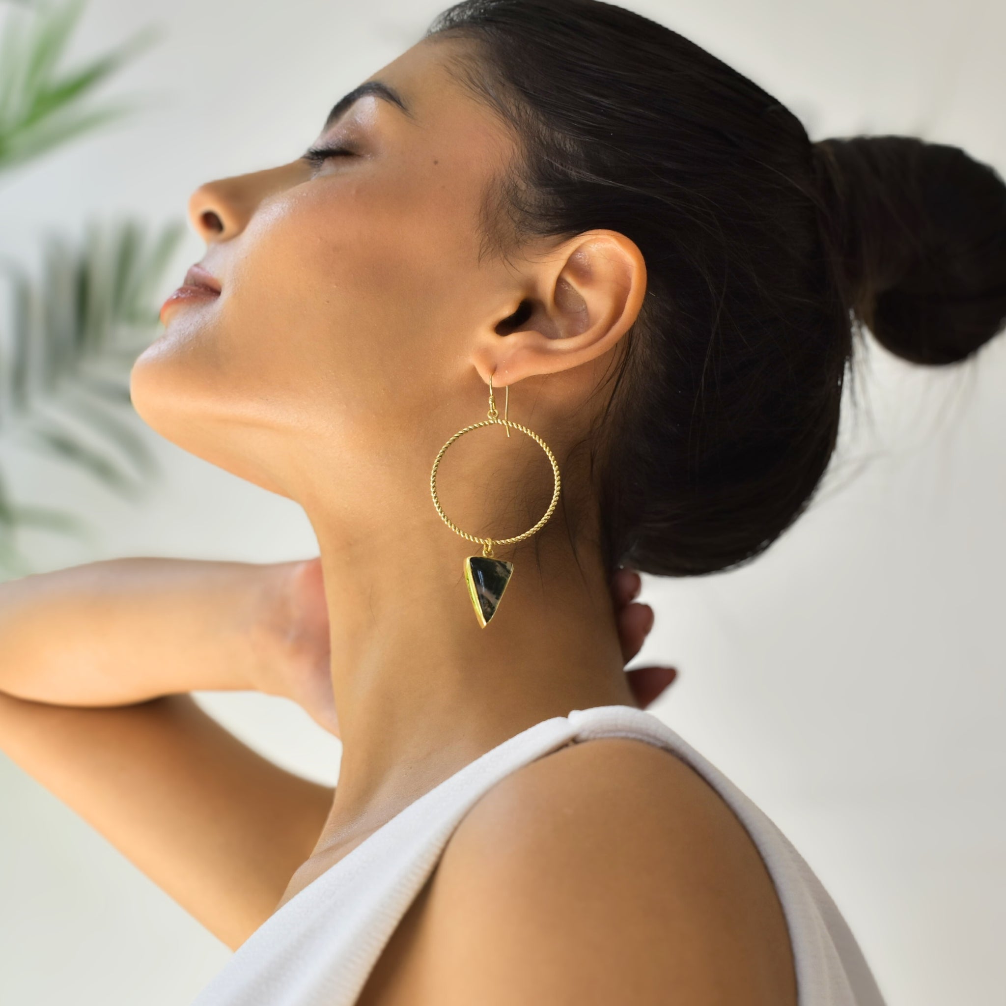 Nexus - Moss Agate Earrings