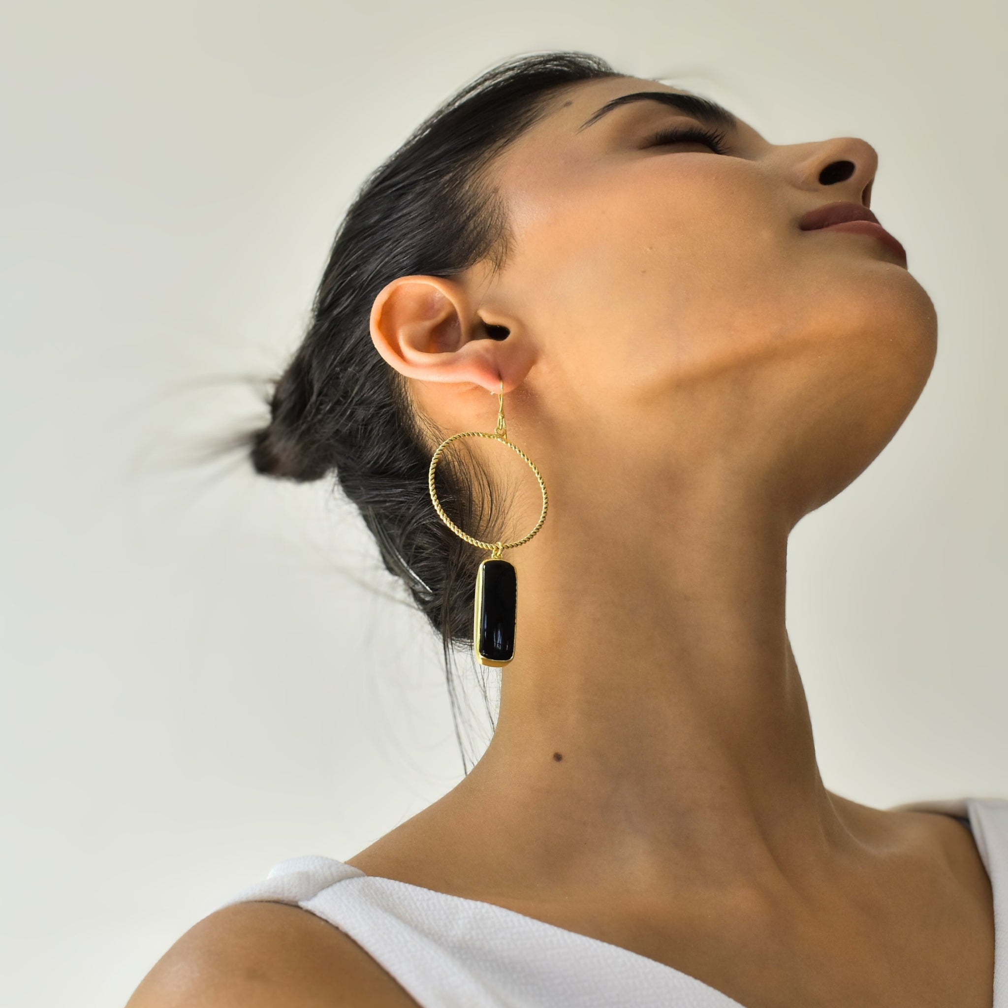 Artisan Bar - Black Onyx Earrings