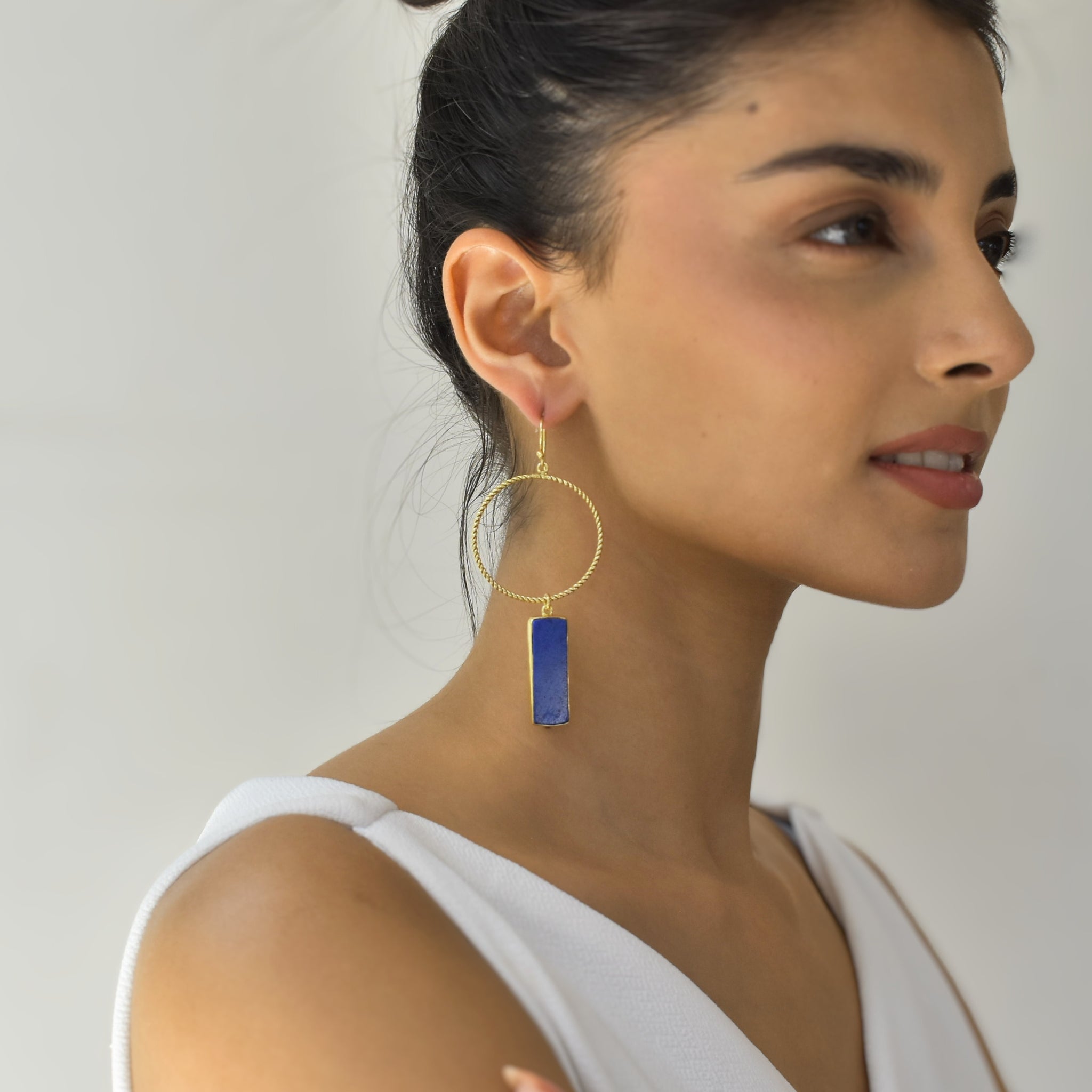 Artisan Bar - Lapis lazuli Earrings