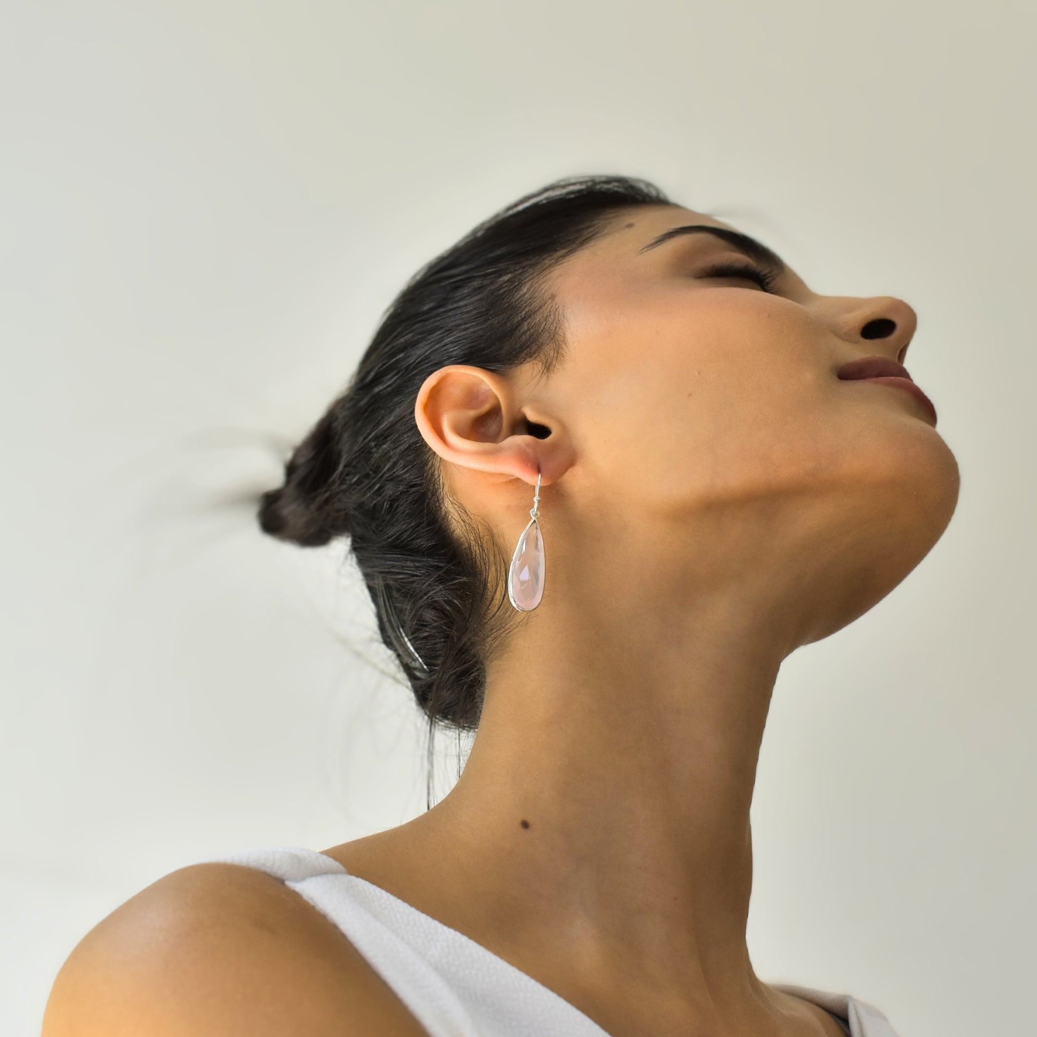 Sway Drops - Rose Quartz Earrings