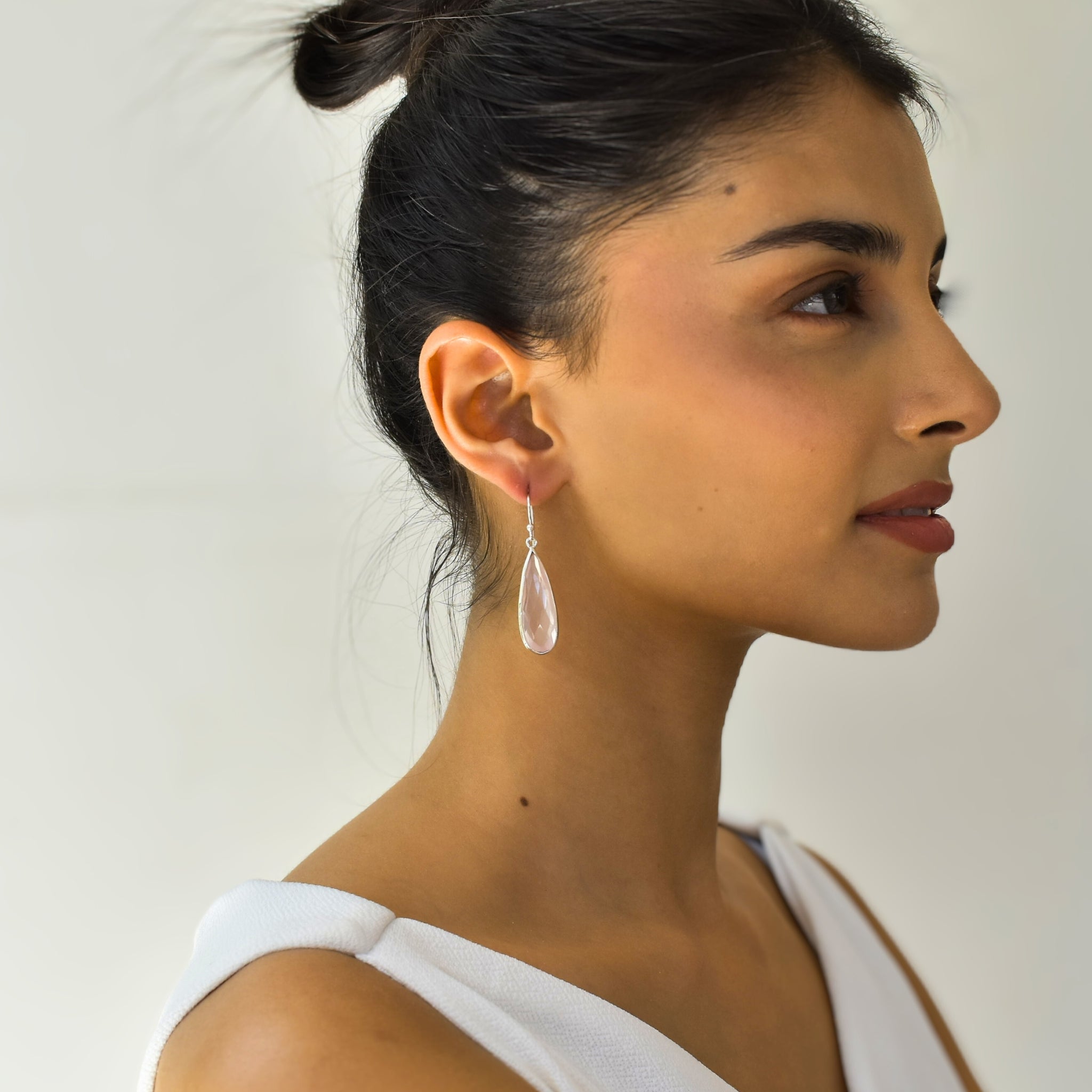 Sway Drops - Rose Quartz Earrings