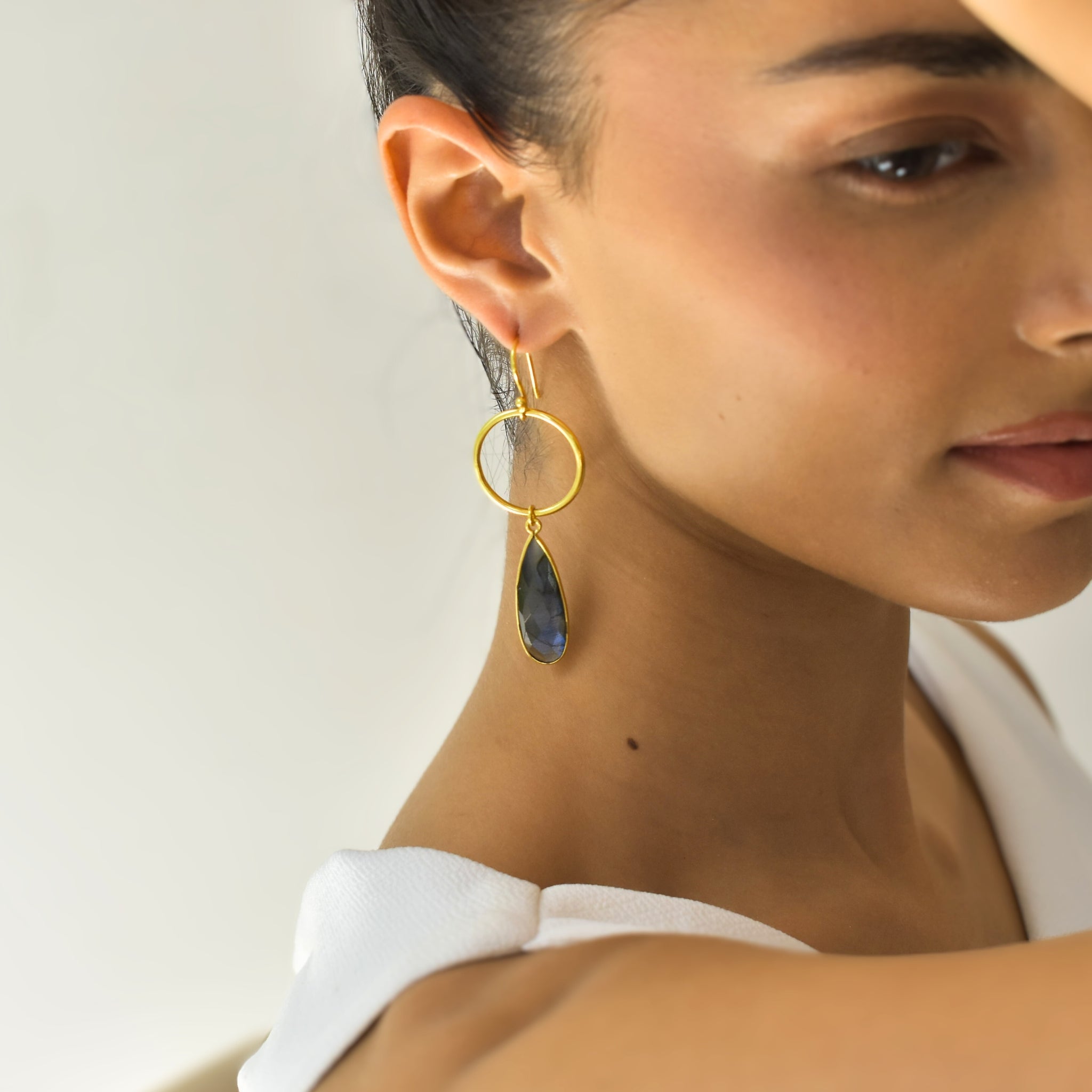 Echo Loops - Labradorite Earrings