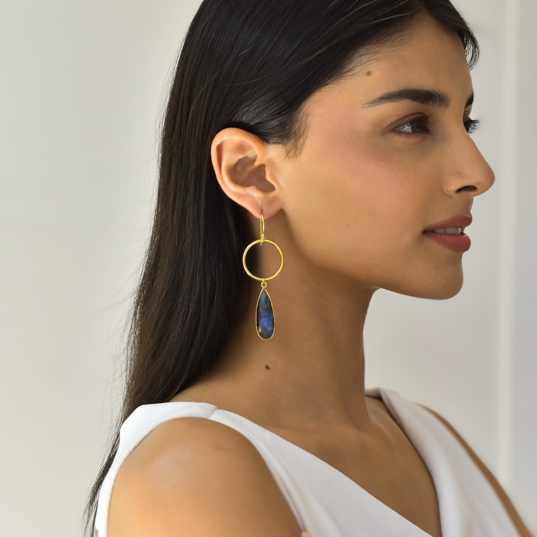 Echo Loops - Labradorite Earrings