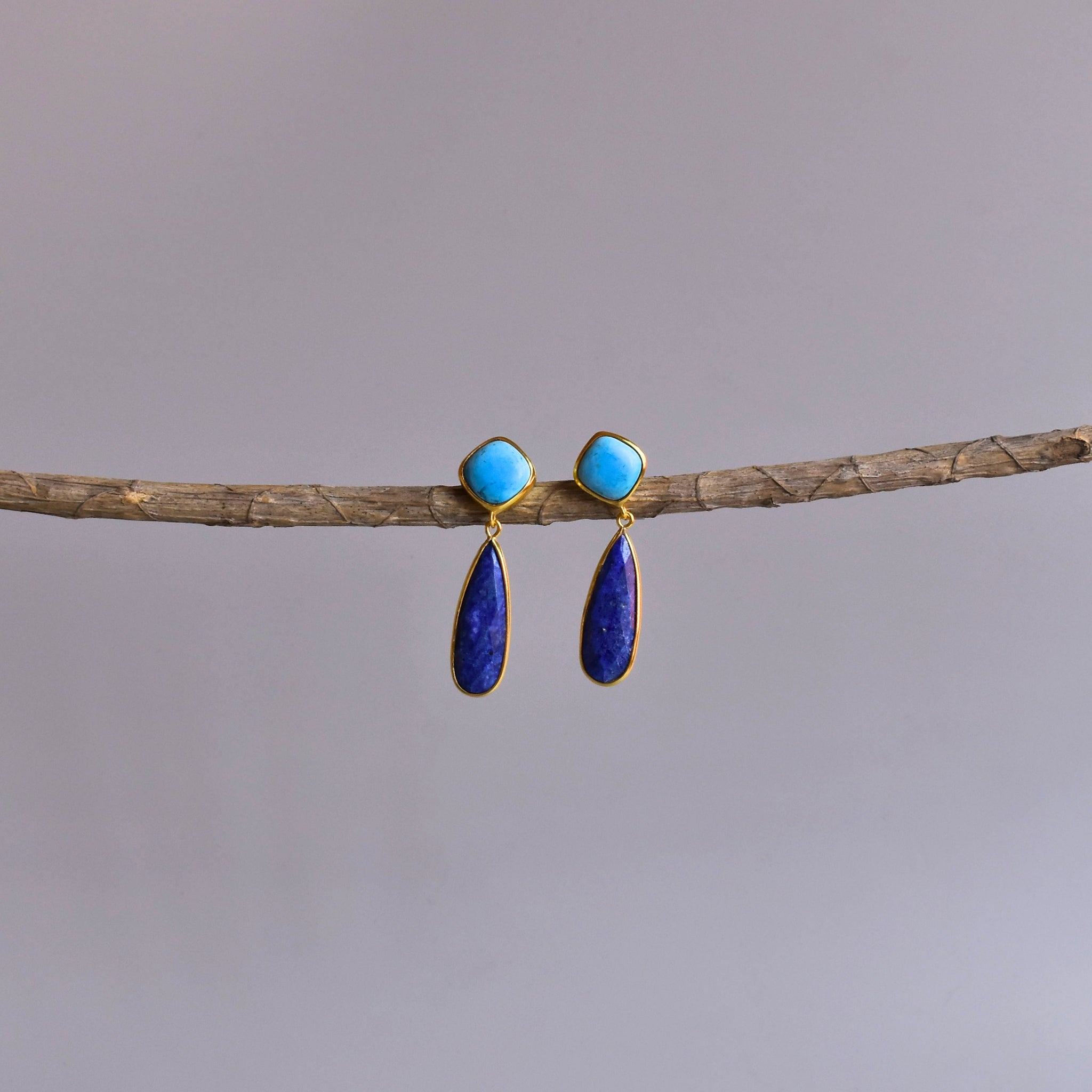 Duo - Turquoise & Lapis Earrings