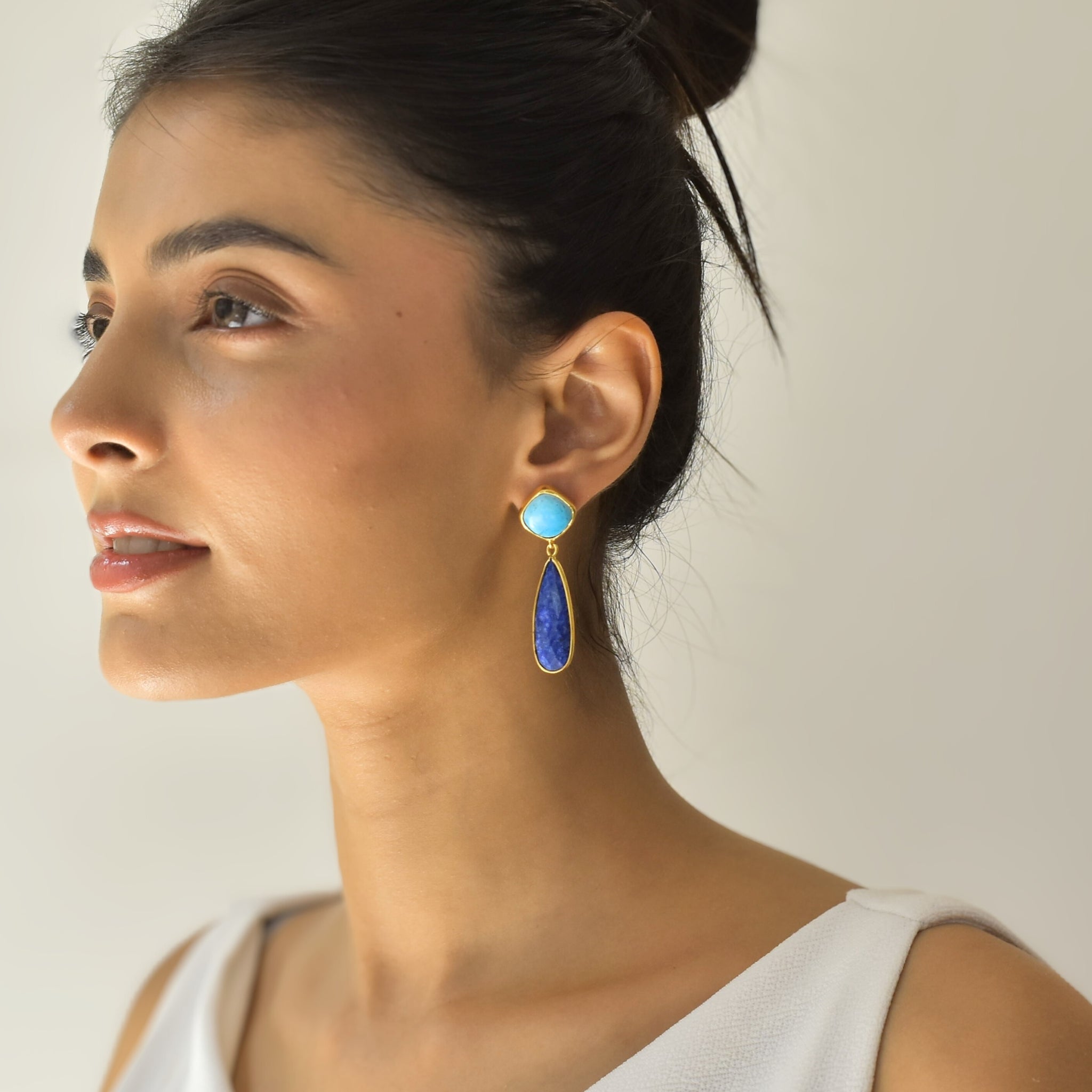 Duo - Turquoise & Lapis Earrings
