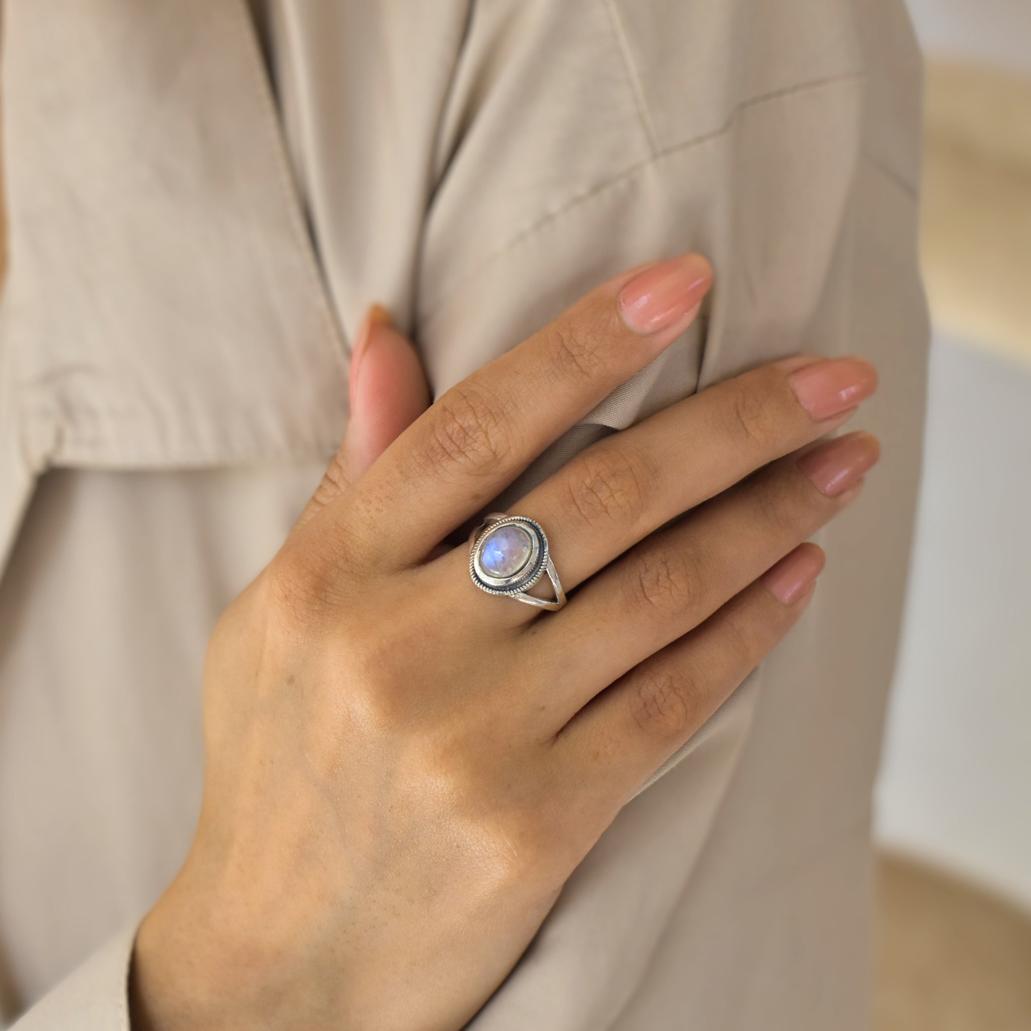 Dusk Light - Moonstone Ring