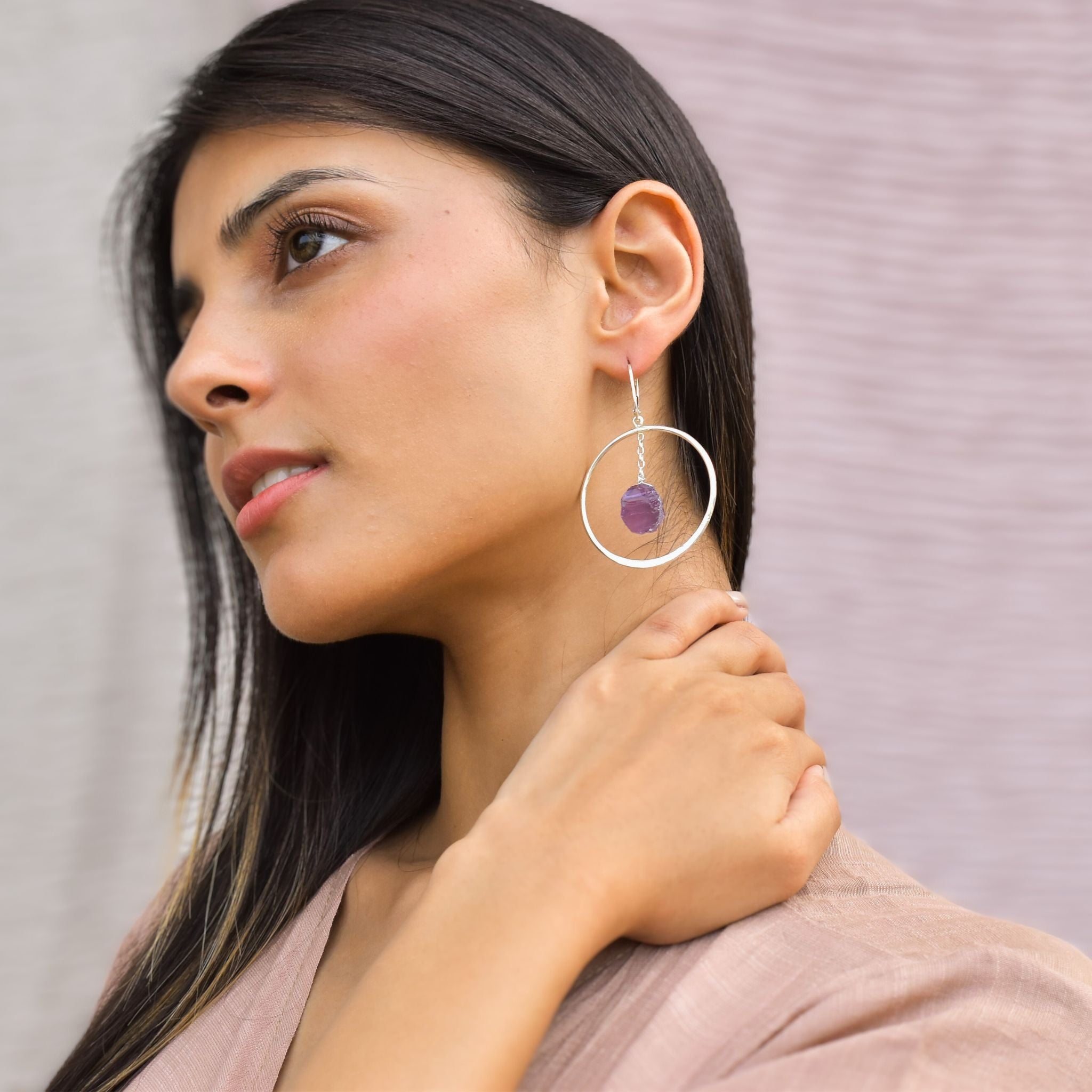 Geode - Amethyst Earrings
