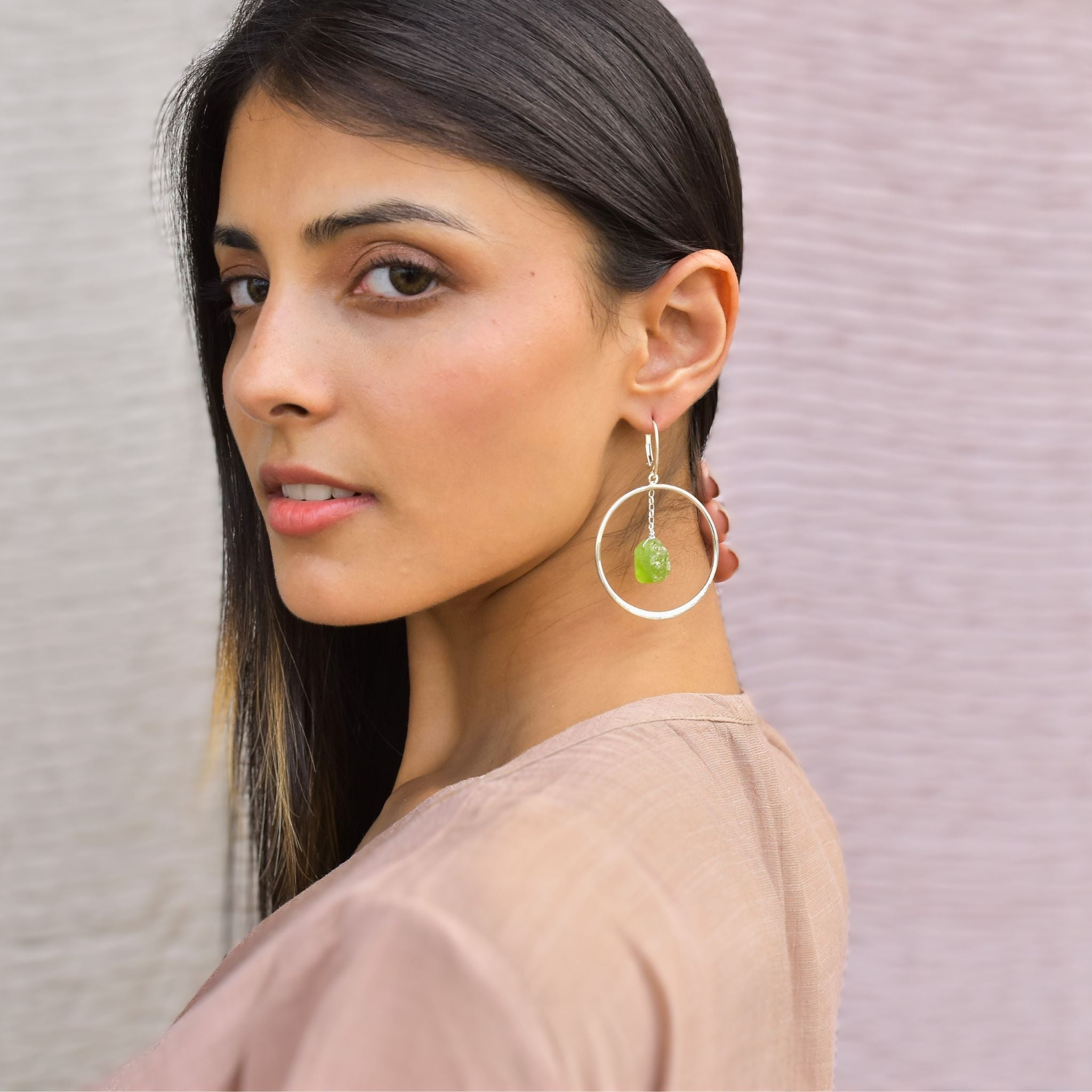 Geode - Peridot Earrings