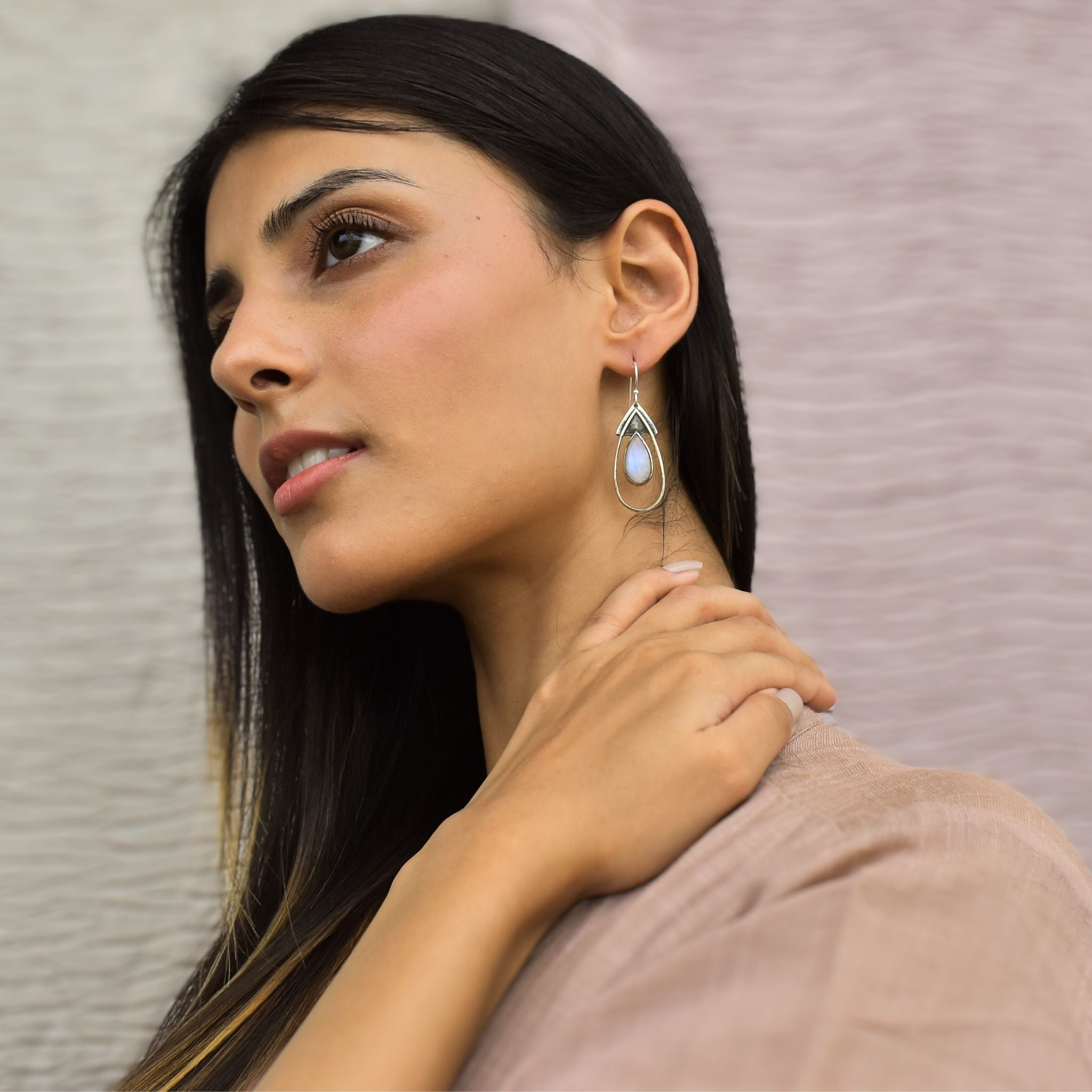 Rustic Pears - Moonstone Earrings
