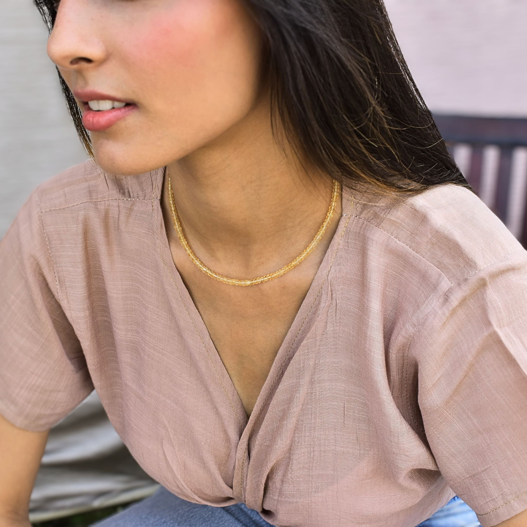 Luxe Line  - Citrine necklace