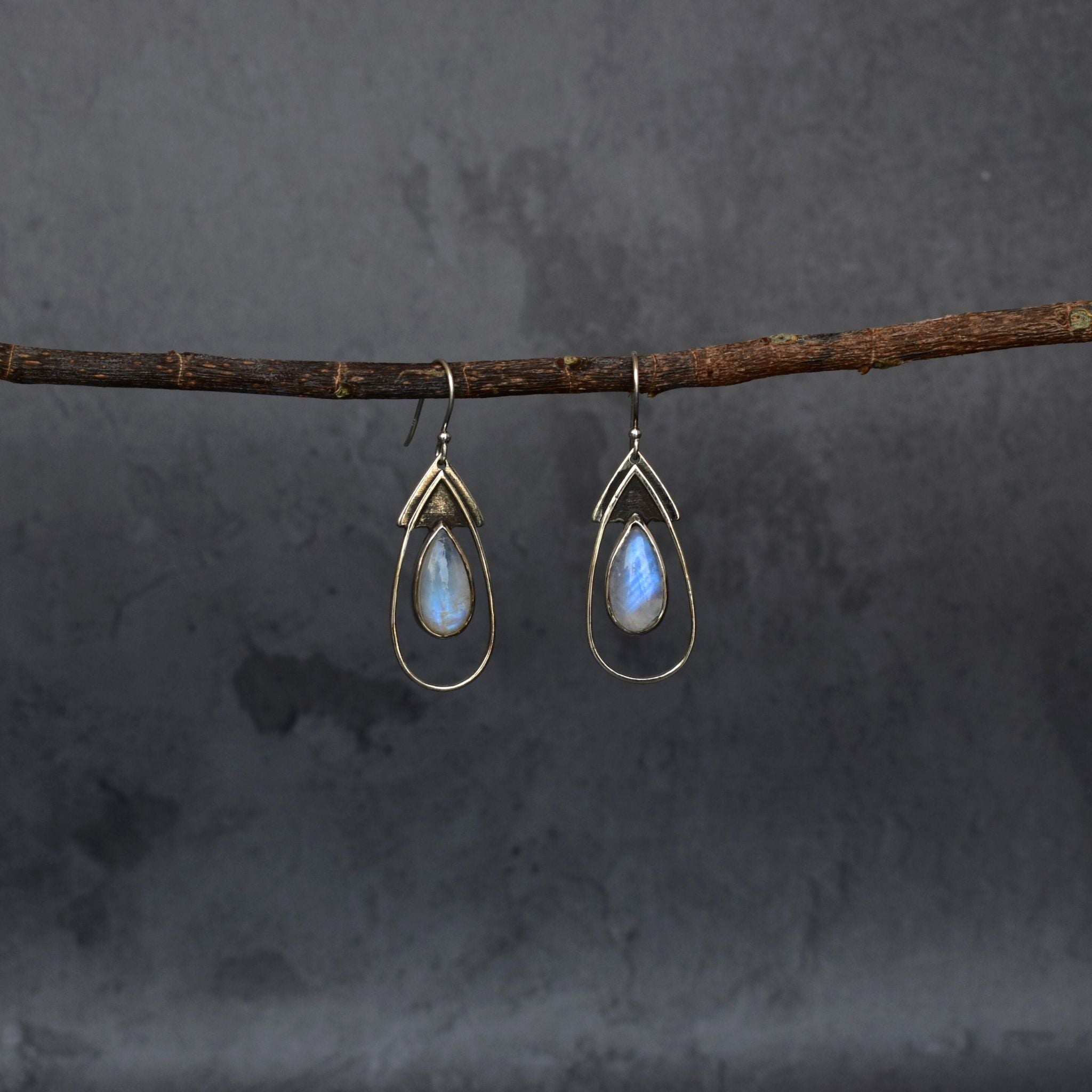 Rustic Pears - Moonstone Earrings