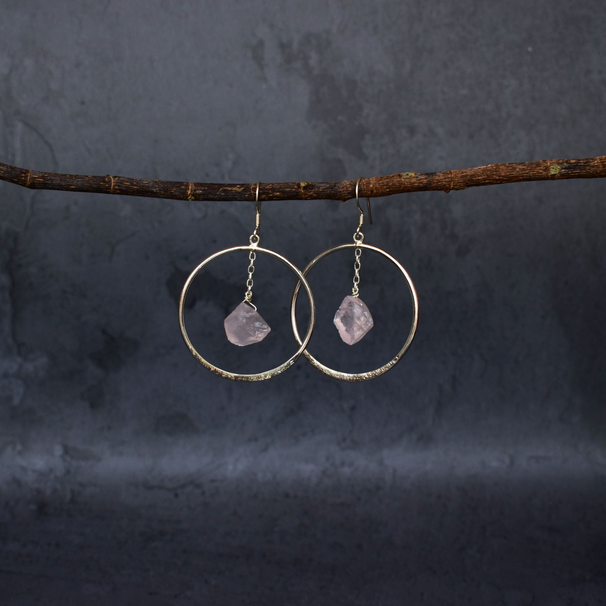 Geode - Rose Quartz Earrings