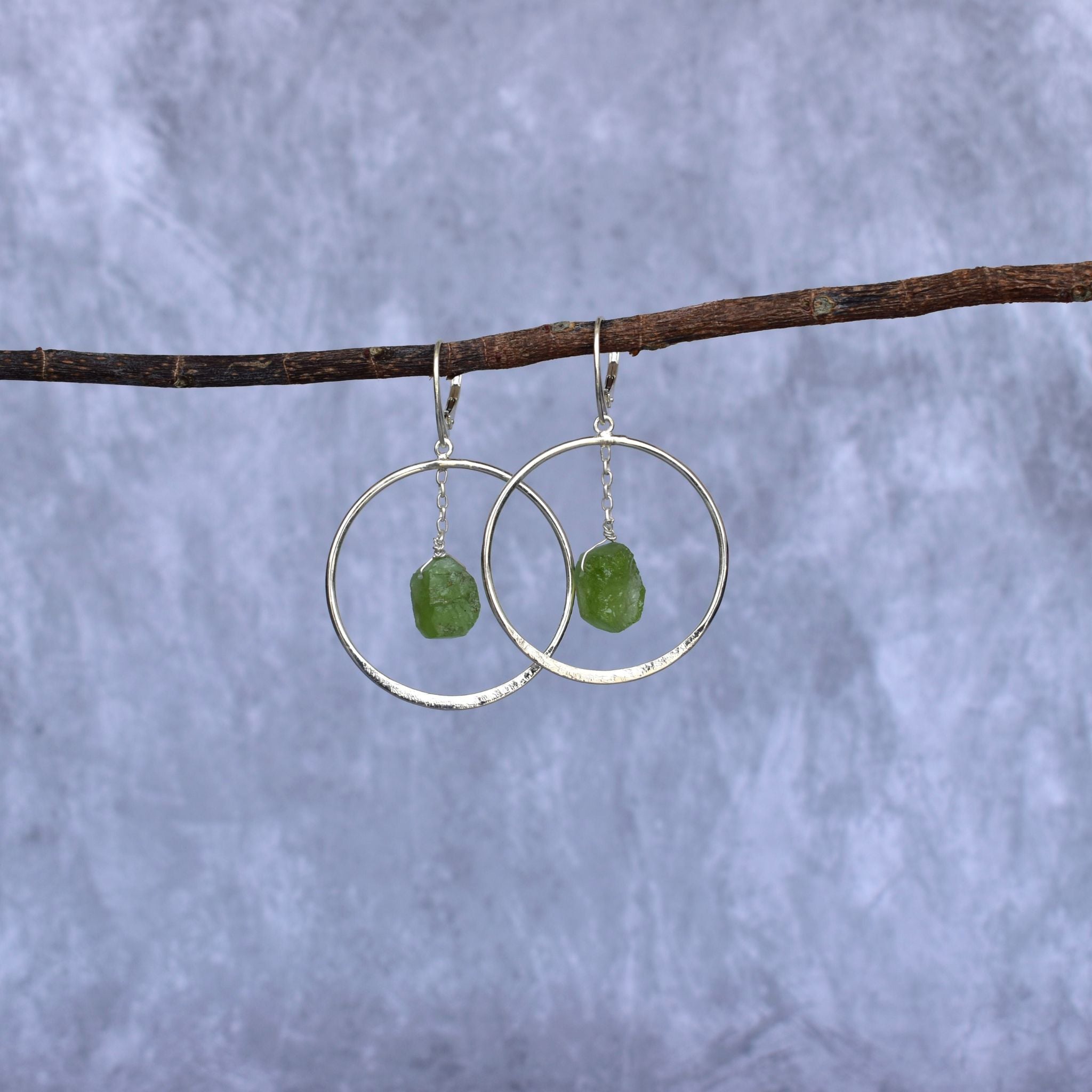 Geode - Peridot Earrings