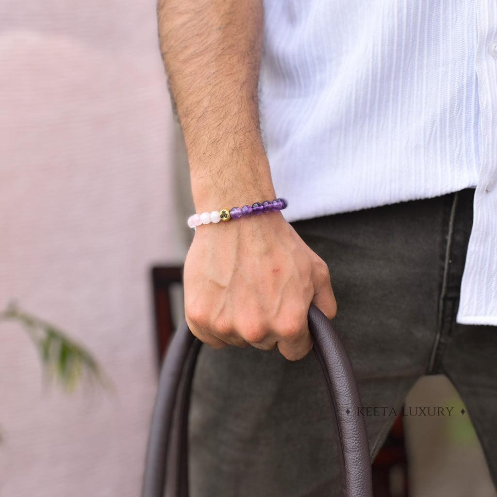 Aura Glow - Rose Quartz & Amethyst Bracelet -