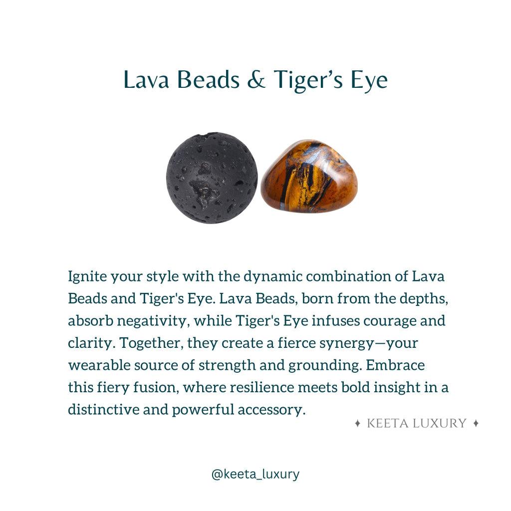 Tiger Eye and Lava Bracelet 