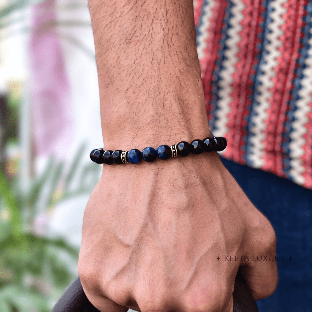 Tiger Eye and Onyx Bead Bracelet