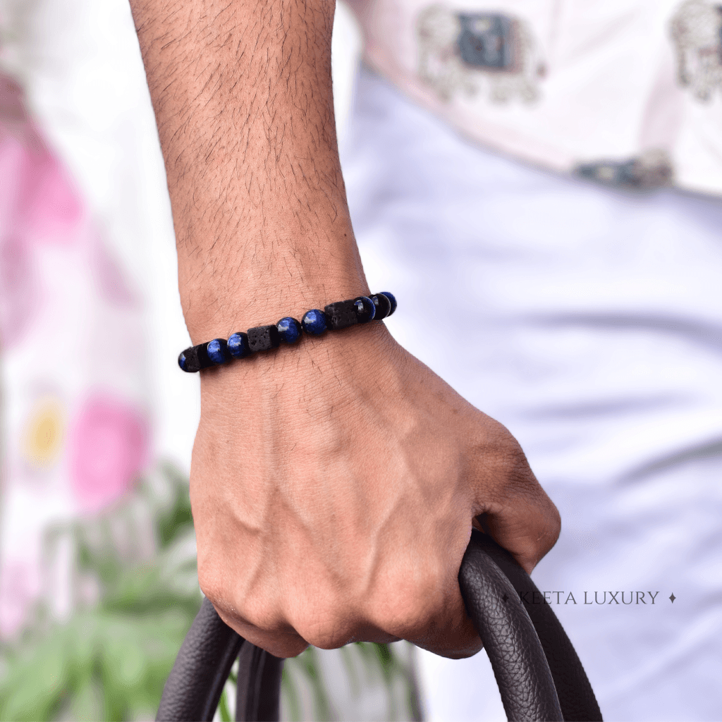 Tiger Eye and Lava Bracelet