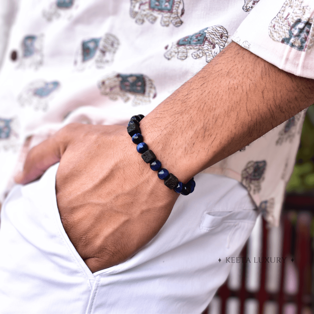 Tiger Eye and Lava Bracelet