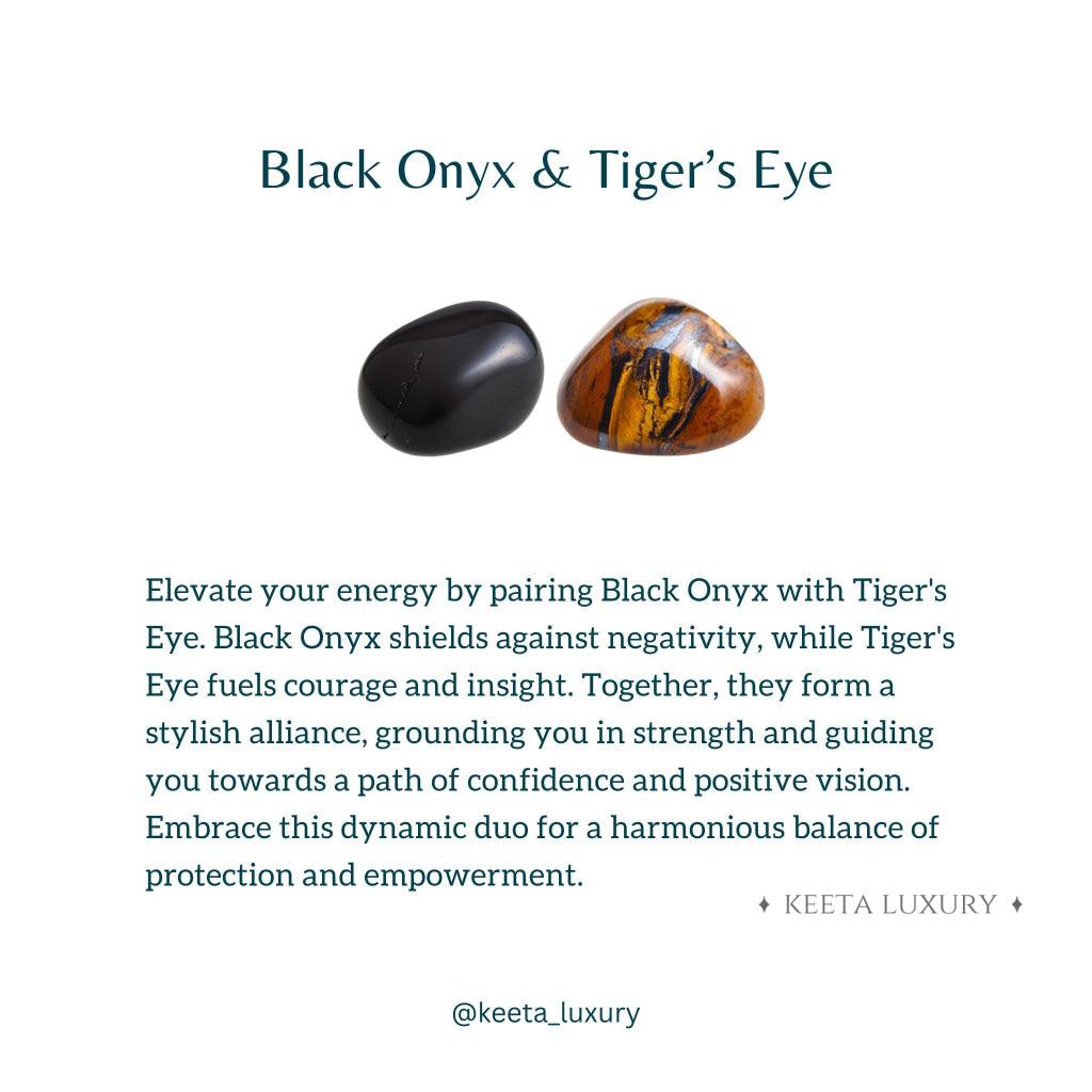 Colorist - Mix Tiger Eye and Onyx Bead Bracelet -