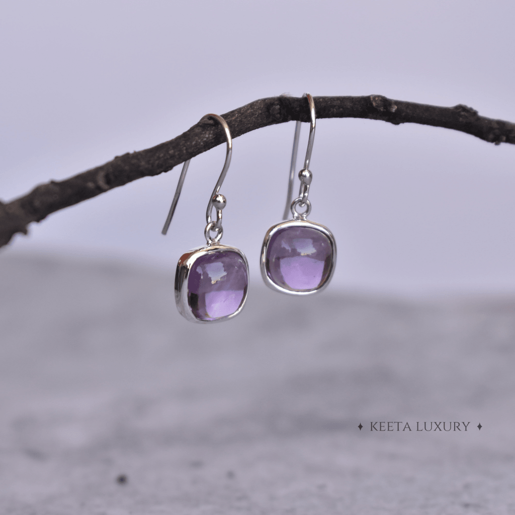 Cushion Conquer - Amethyst Earrings -