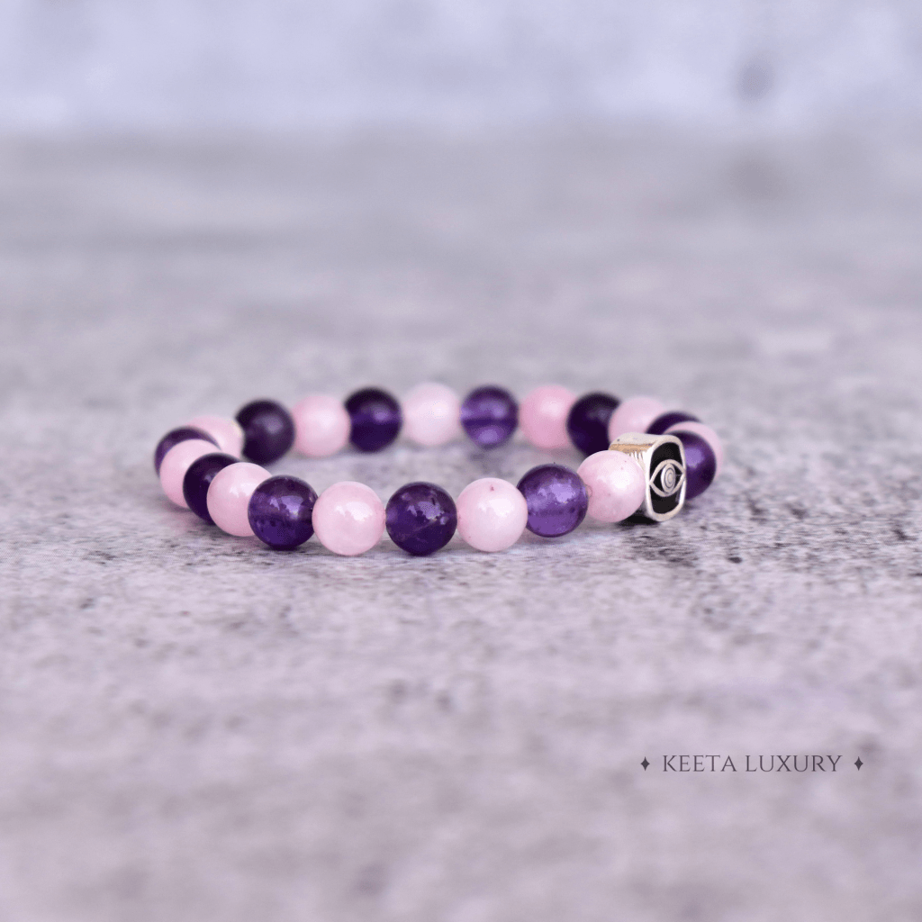 Enchanted Eye - Rose Quartz & Amethyst Bracelets -