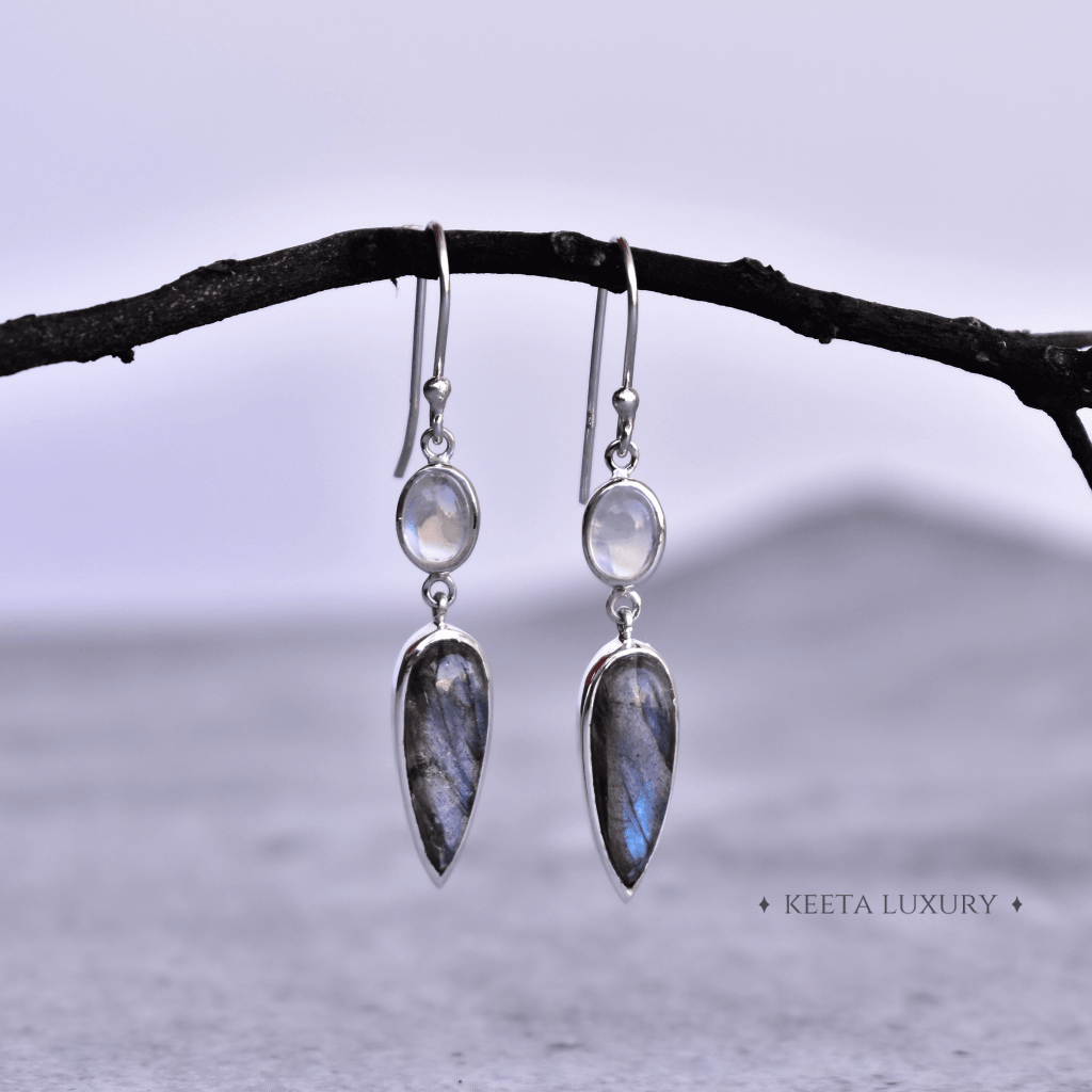 Energy - Moonstone & Labradorite Earrings -