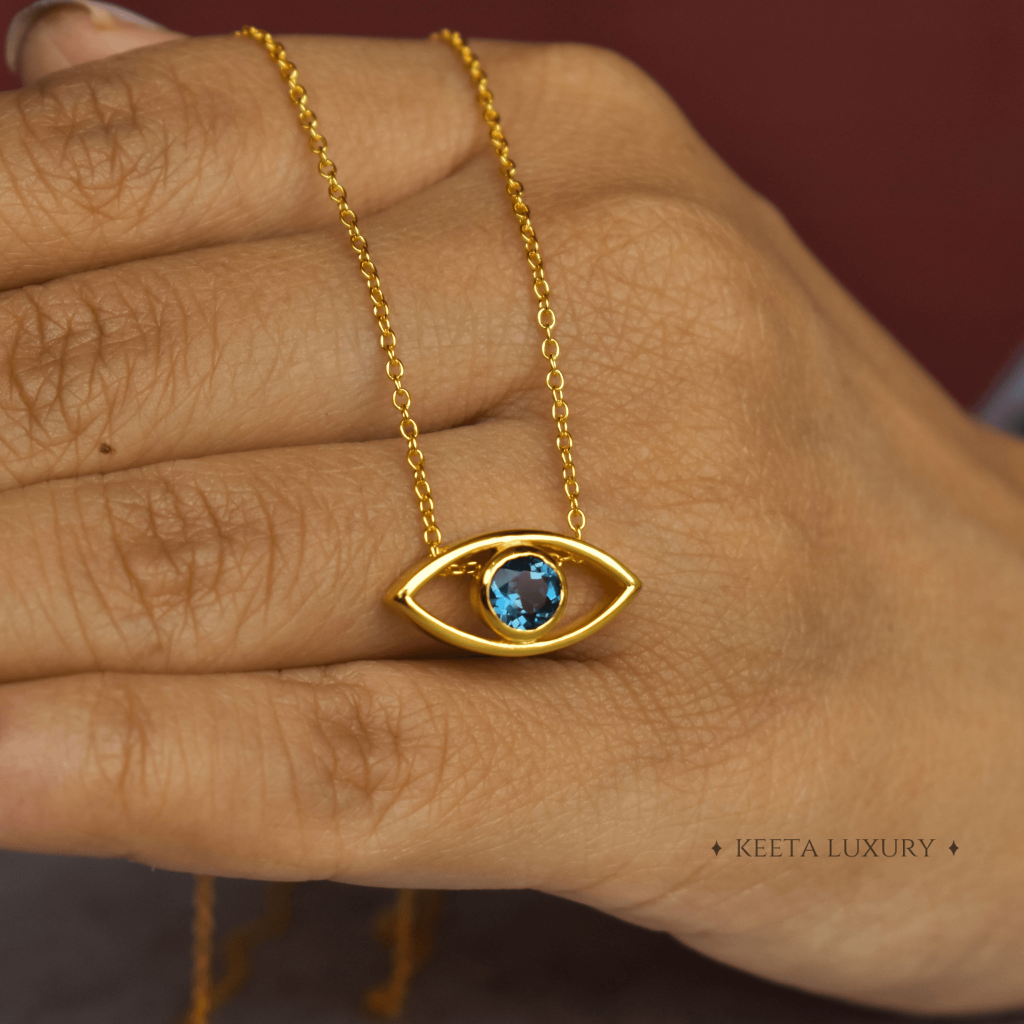 Evil Eye - Blue Topaz Necklace -