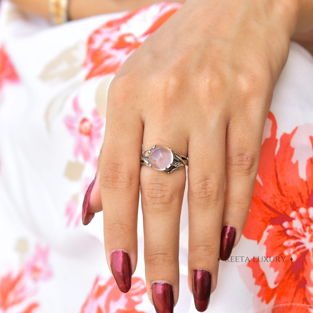 Flourishing Blooms - Rose Quartz Ring -