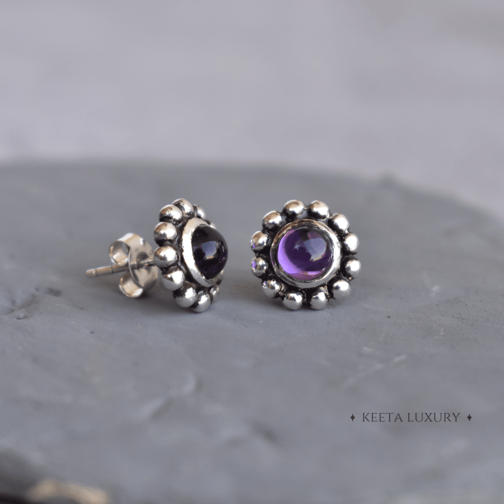 Flower Child - Amethyst Stud -