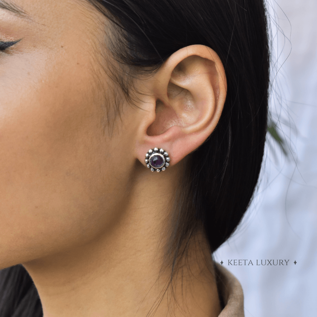 Flower Child - Amethyst Stud -