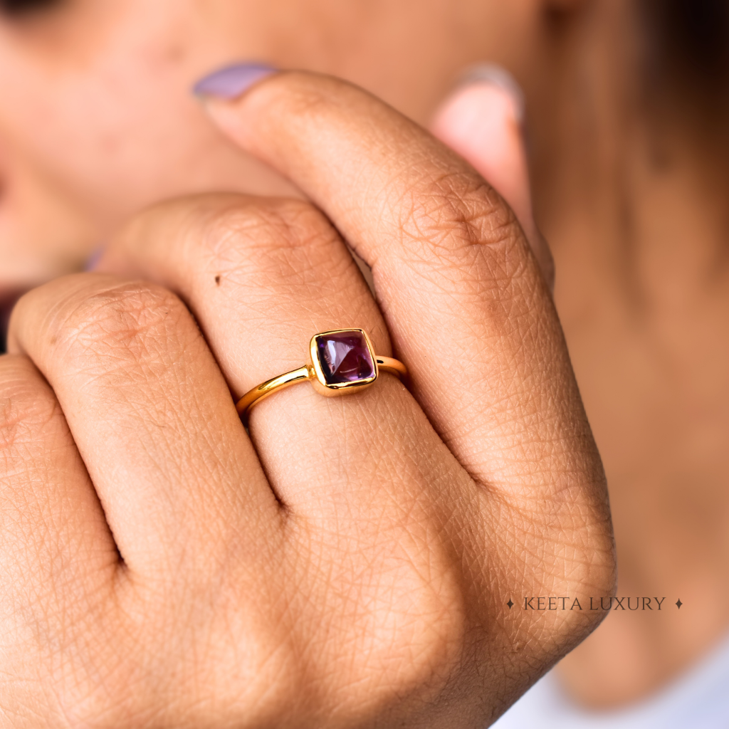 Lavender Square - Amethyst Ring -