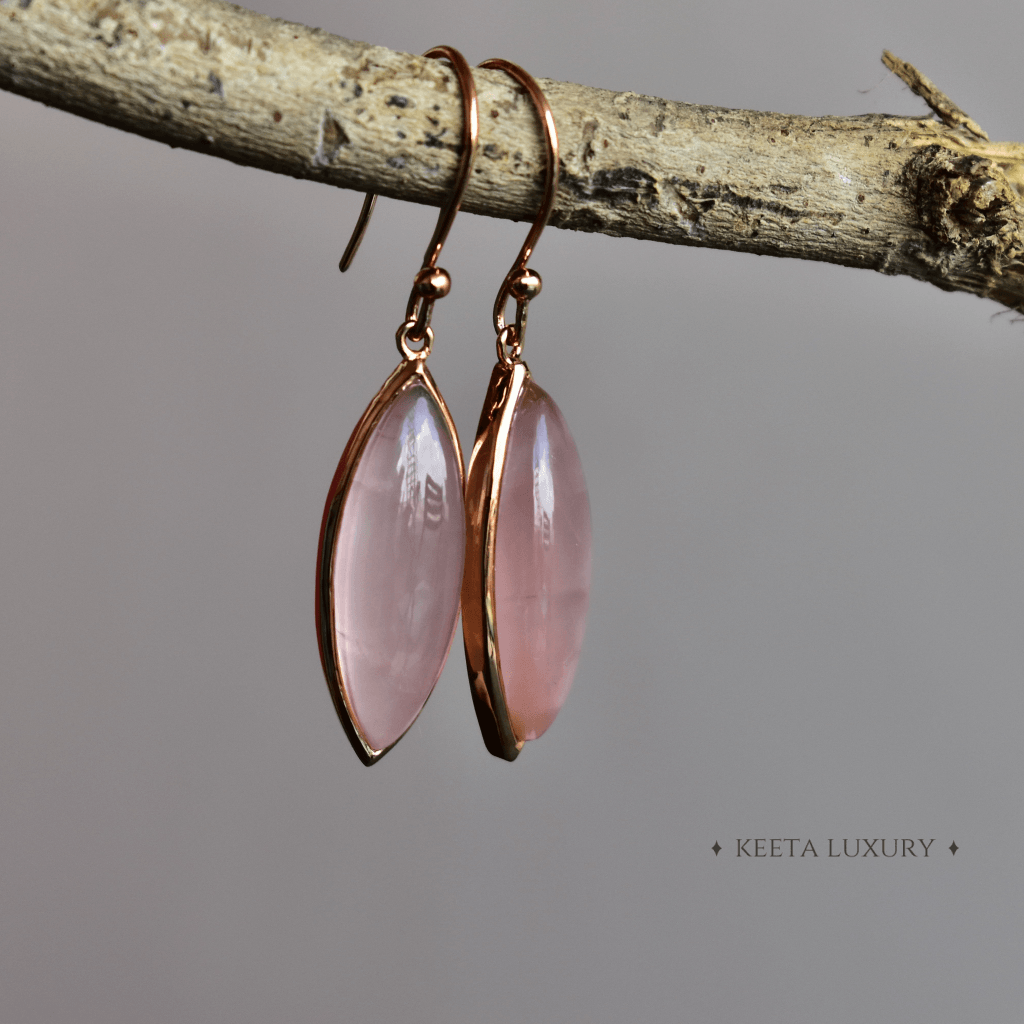 Lit Long - Rose Quartz Earrings -