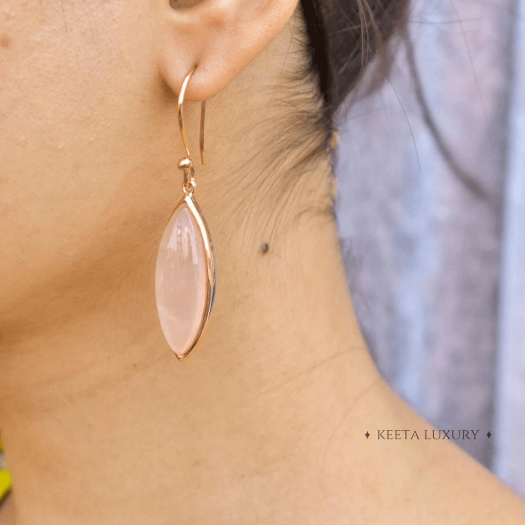 Lit Long - Rose Quartz Earrings -