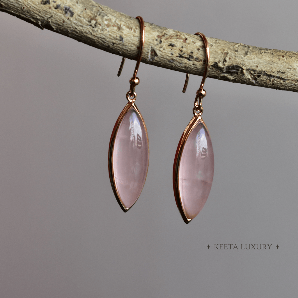 Lit Long - Rose Quartz Earrings -