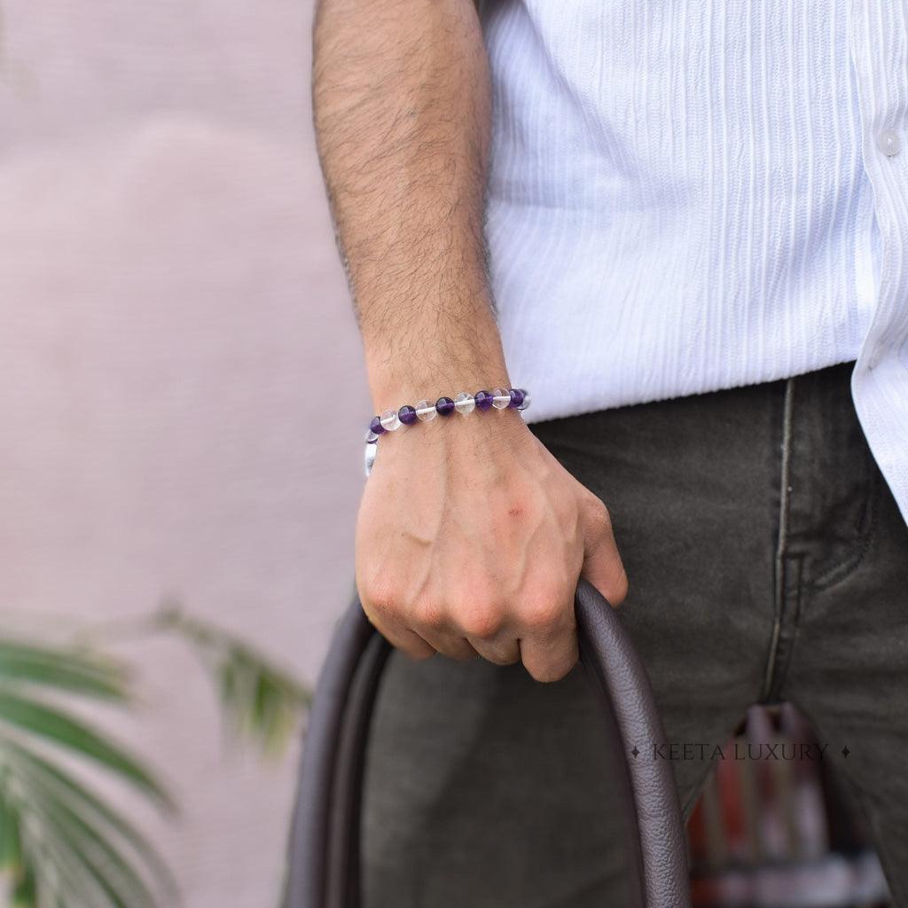 Love - Amethyst & Clear Quartz Bracelets -