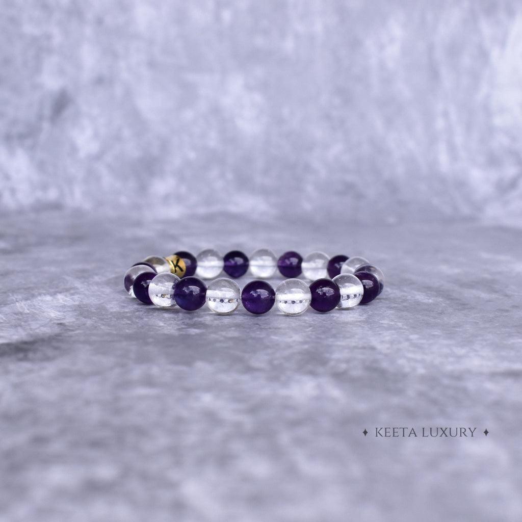 Love - Amethyst & Clear Quartz Bracelets -