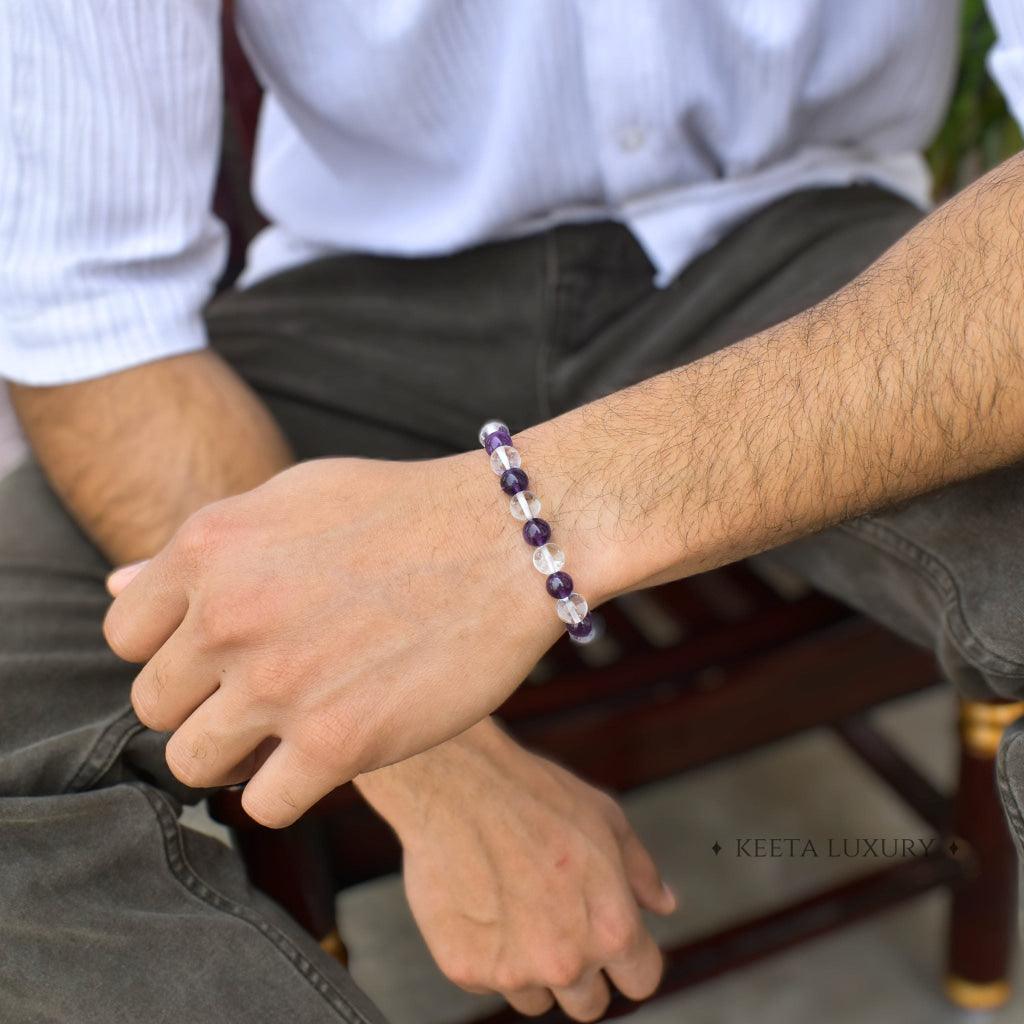 Love - Amethyst & Clear Quartz Bracelets -