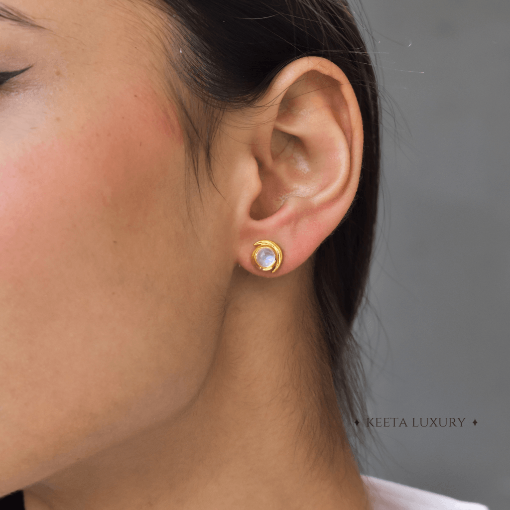 Lunar - Moonstone Studs -