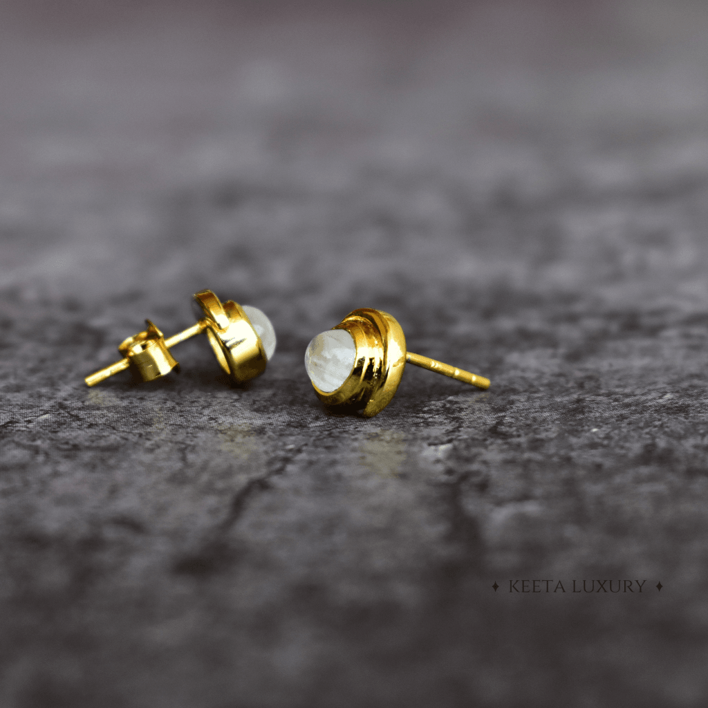 Lunar - Moonstone Studs -