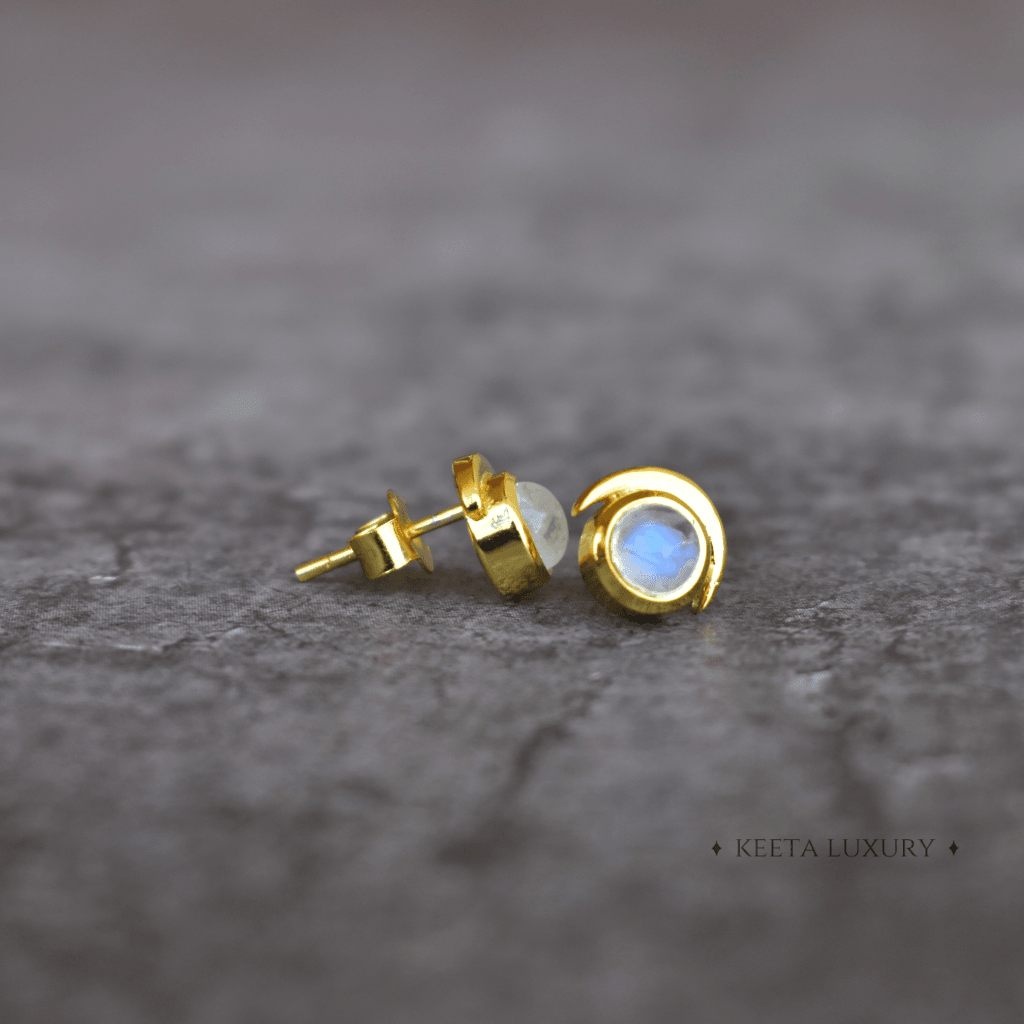 Lunar - Moonstone Studs -