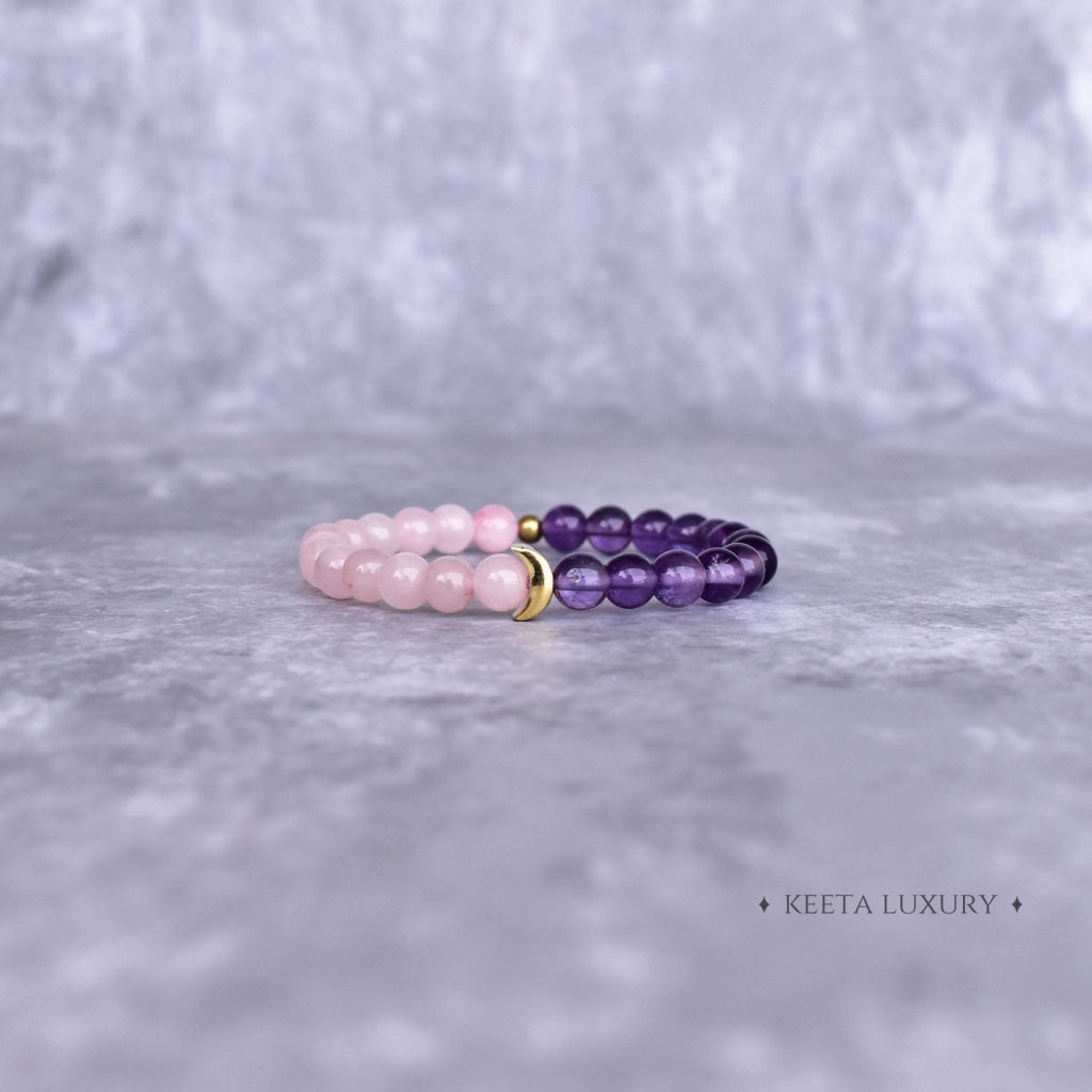 Lunar - Rose Quartz & Amethyst Bracelet Bracelets