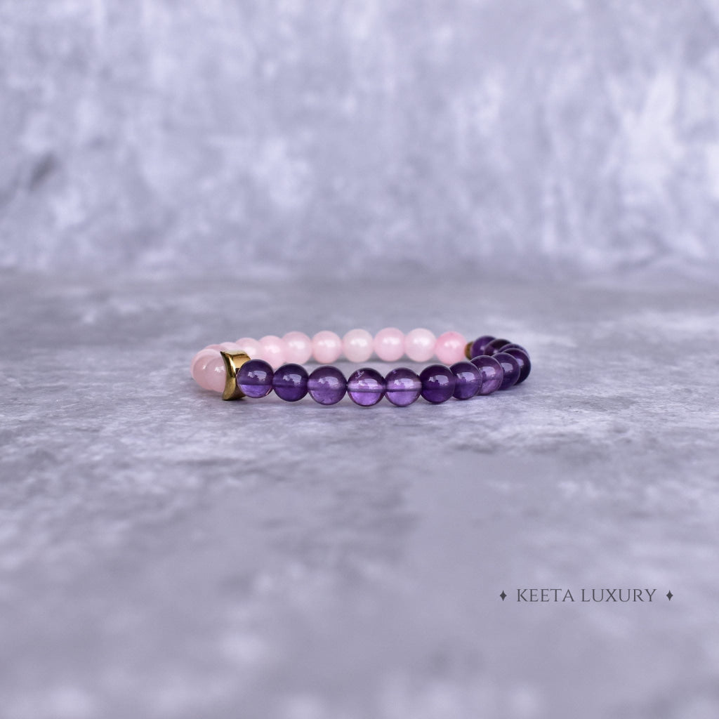 Lunar - Rose Quartz & Amethyst Bracelet Bracelets