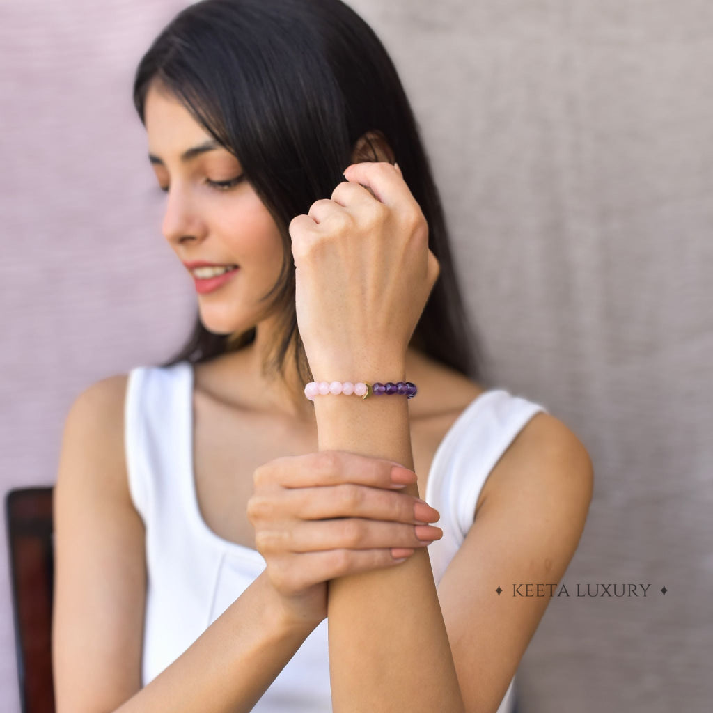 Lunar - Rose Quartz & Amethyst Bracelet Bracelets