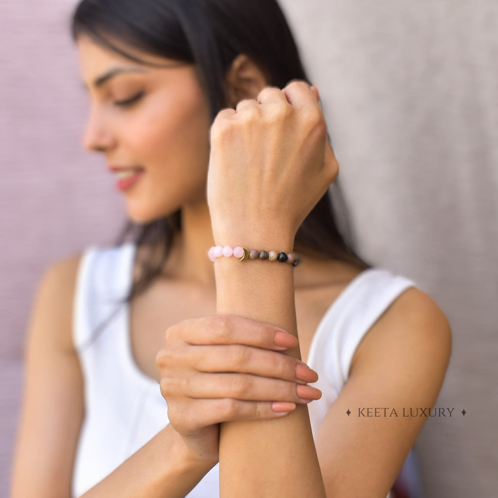 Lunar - Rose Quartz & Rhodonite Bracelet Bracelets