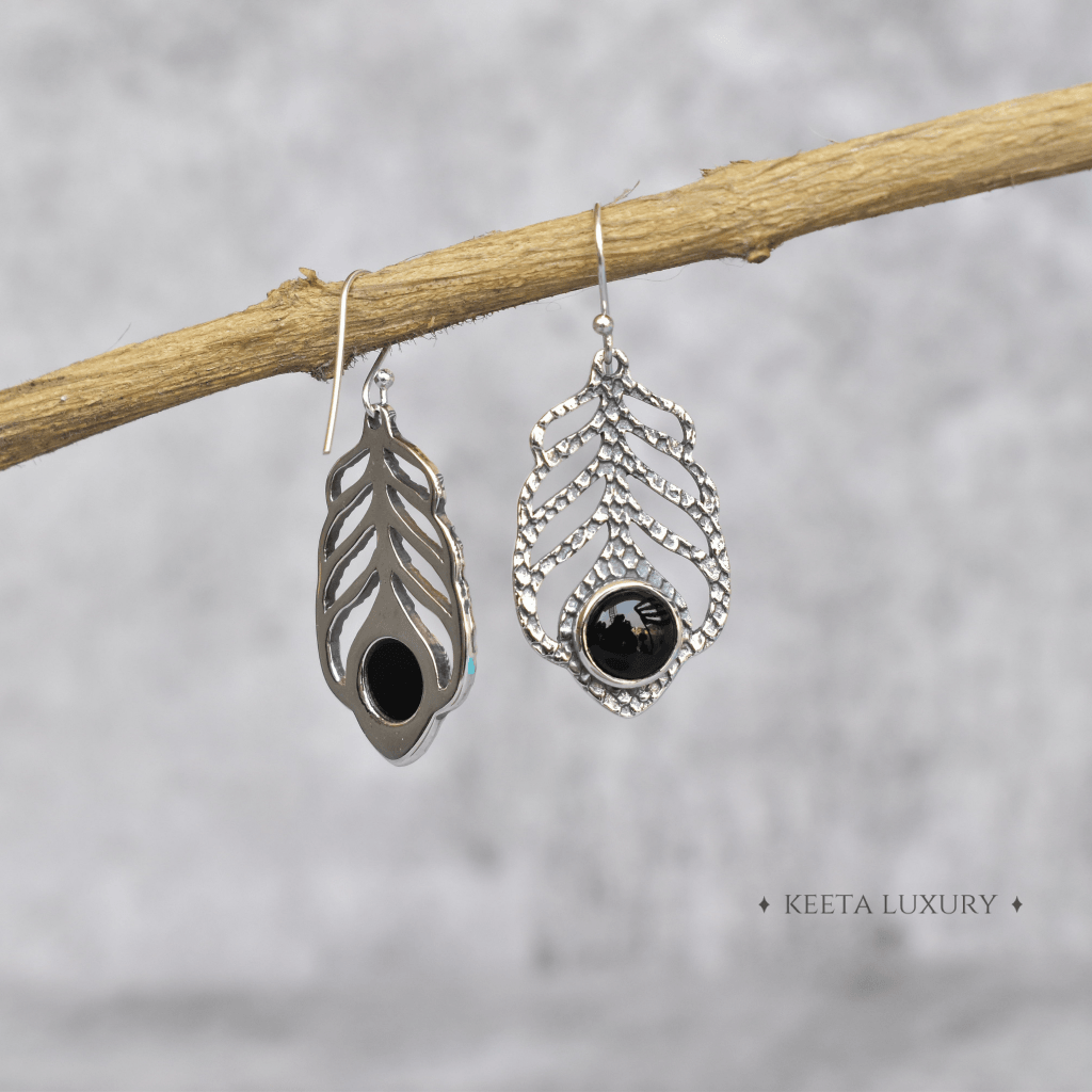 Mor Pankh - Black Onyx Earrings -