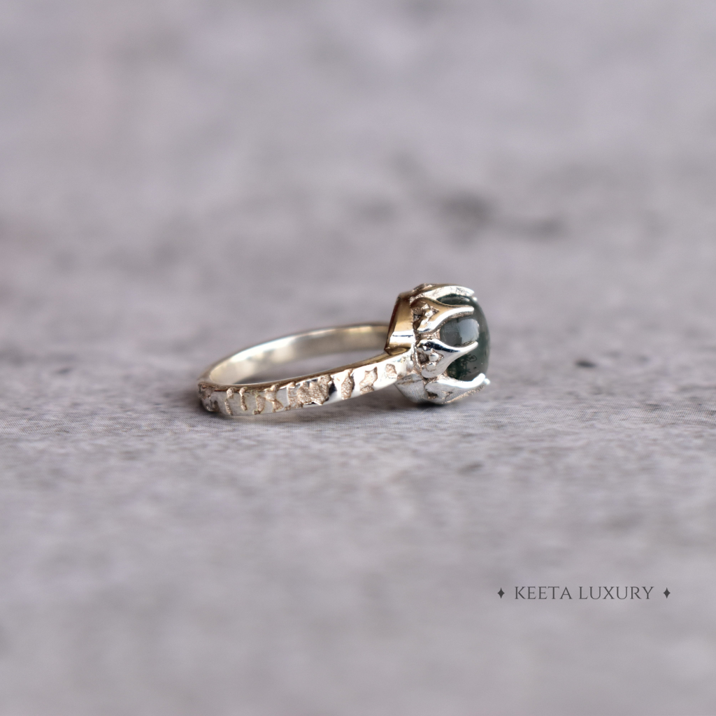 Mystic Twig - Moss Agate Ring -