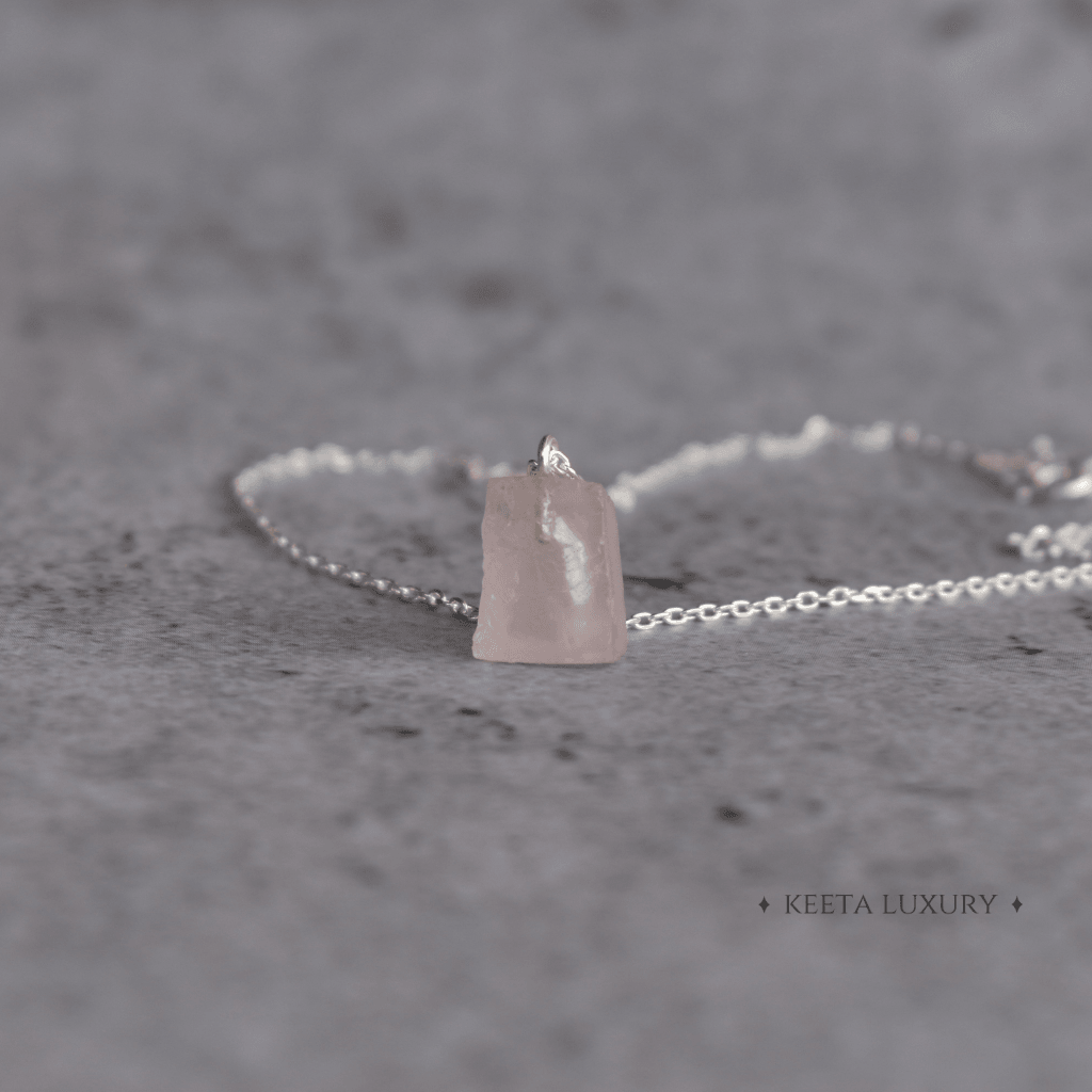 Organic Raw - Rose Quartz Necklace -