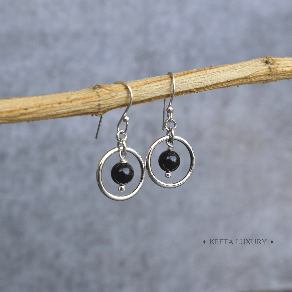 Peaceful- Black Onyx Earrings -