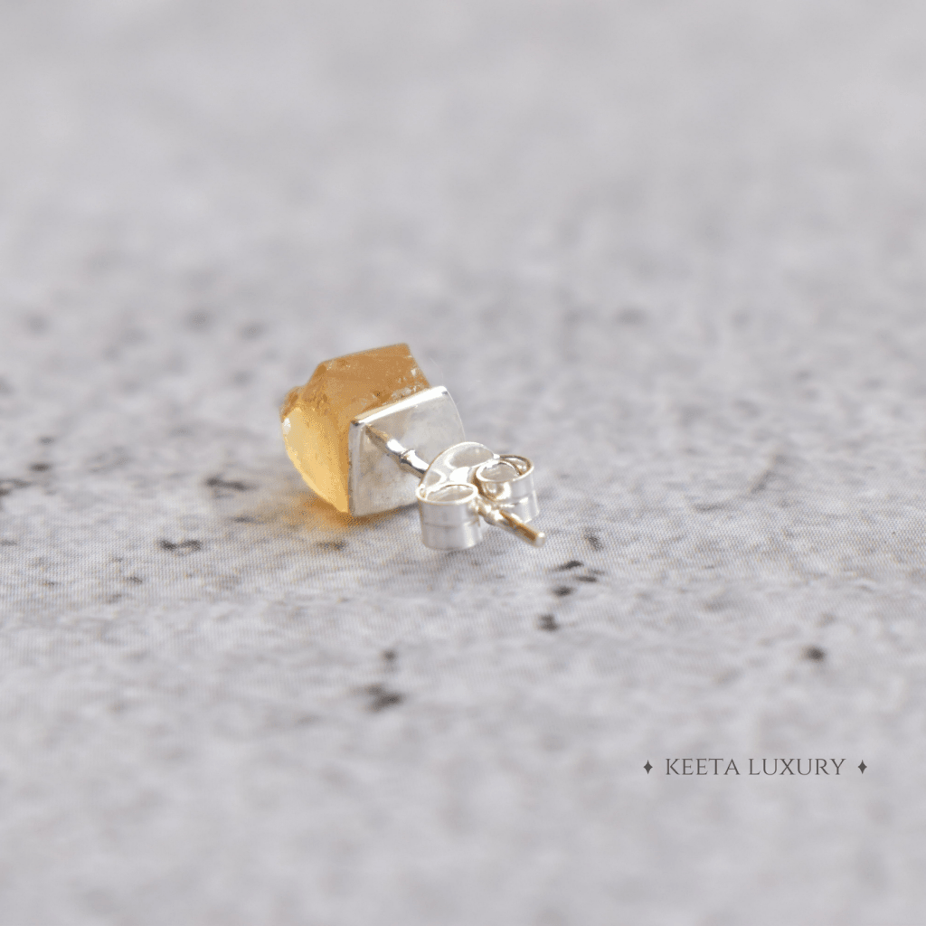 Raw - Citrine Studs -