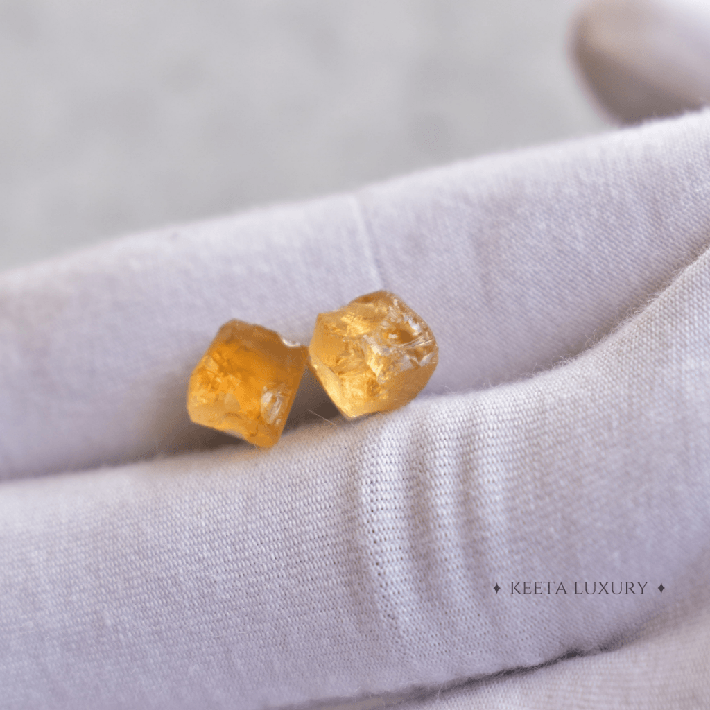 Raw - Citrine Studs -